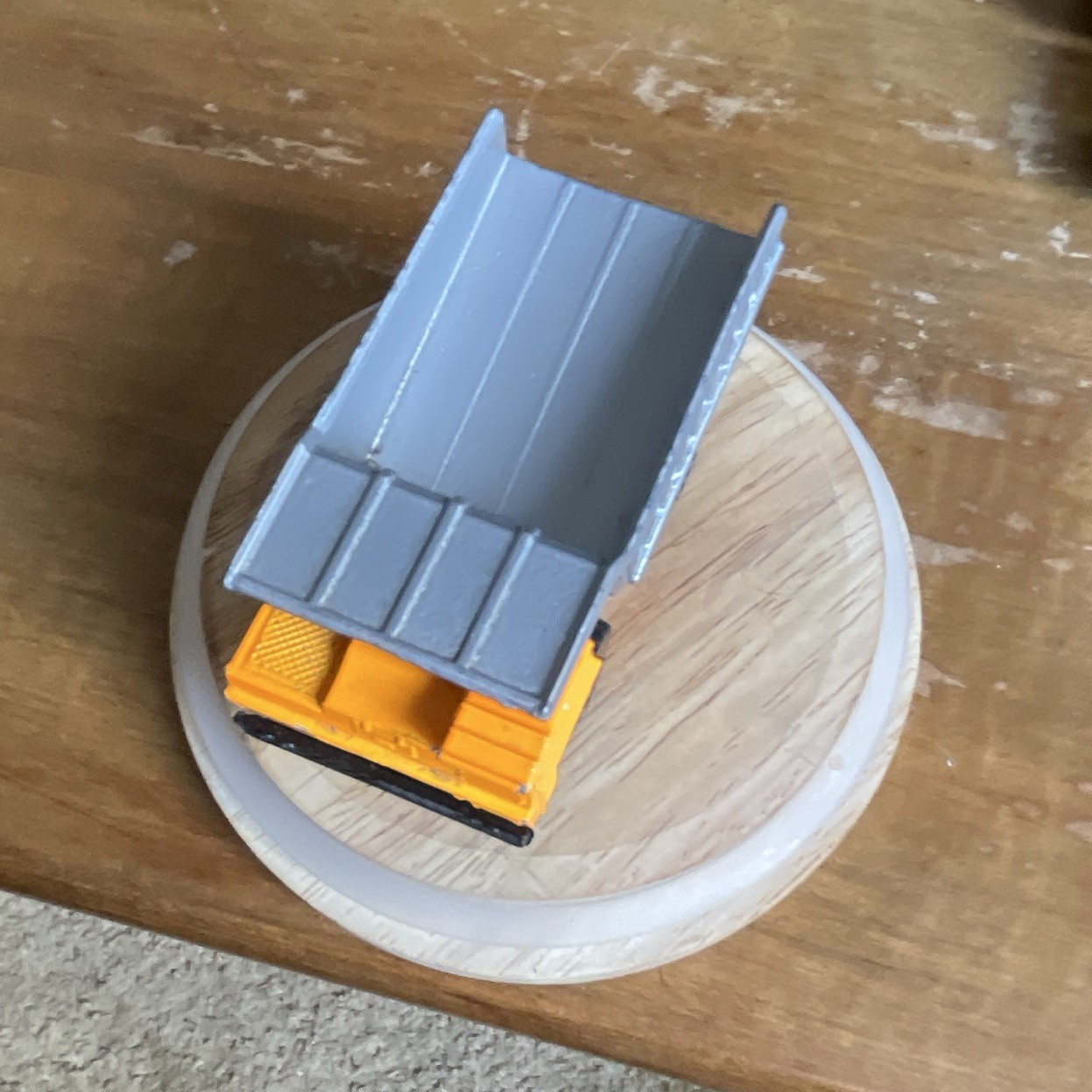 Matchbox Orange & Gray Diecast Metal Toy Construction Dump Truck Vehicle