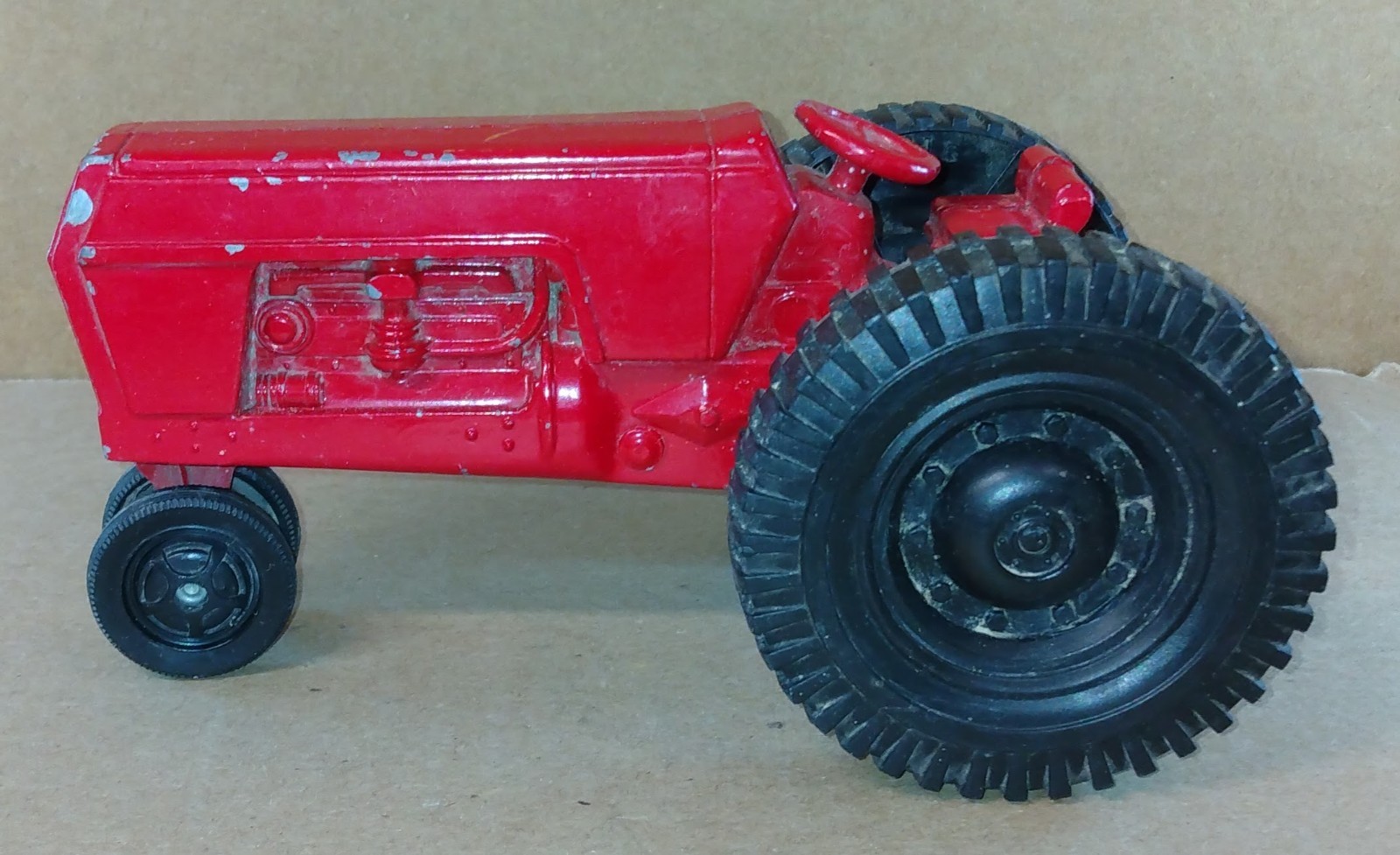 7″ Diecast Aluminum Red Tractor No. A9897 SLIK TOY by Armor Industries