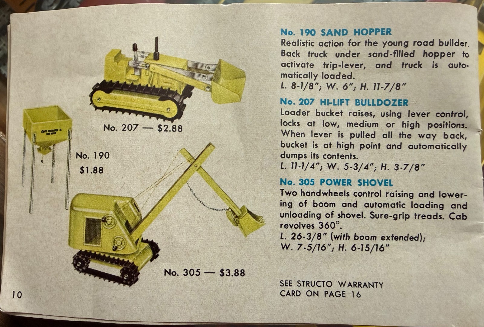RARE Vtg Structo 1960’s Hi-Lift Bulldozer & Sandloader Pressed Steel Made in USA