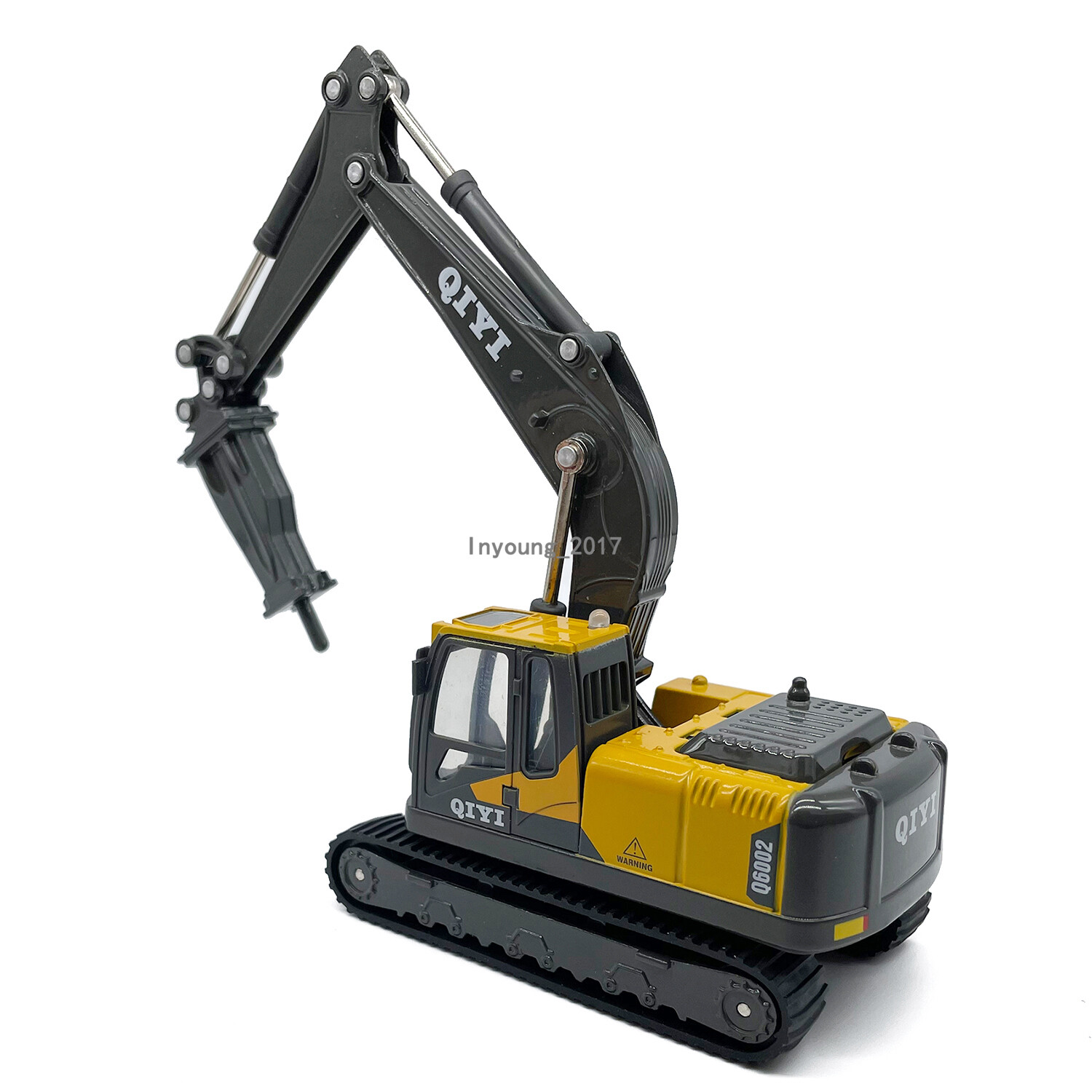 1:60 Scale Drill Excavator Toy Model Metal Diecast Construction Kids Toys Gray