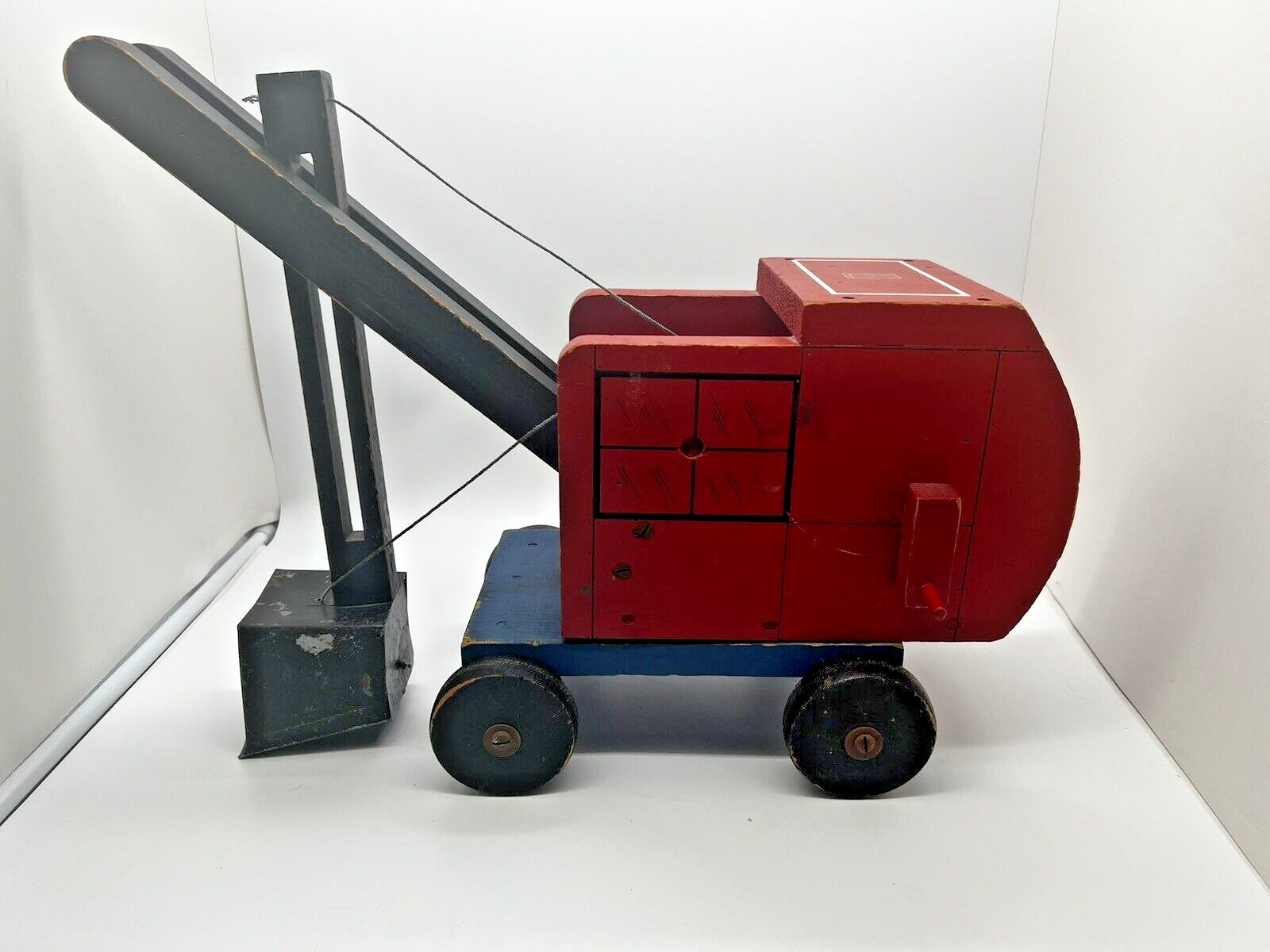 Tick Tock Wooden Toy – Made For Firestone – Antique Steam Shovel 1940s Excavator