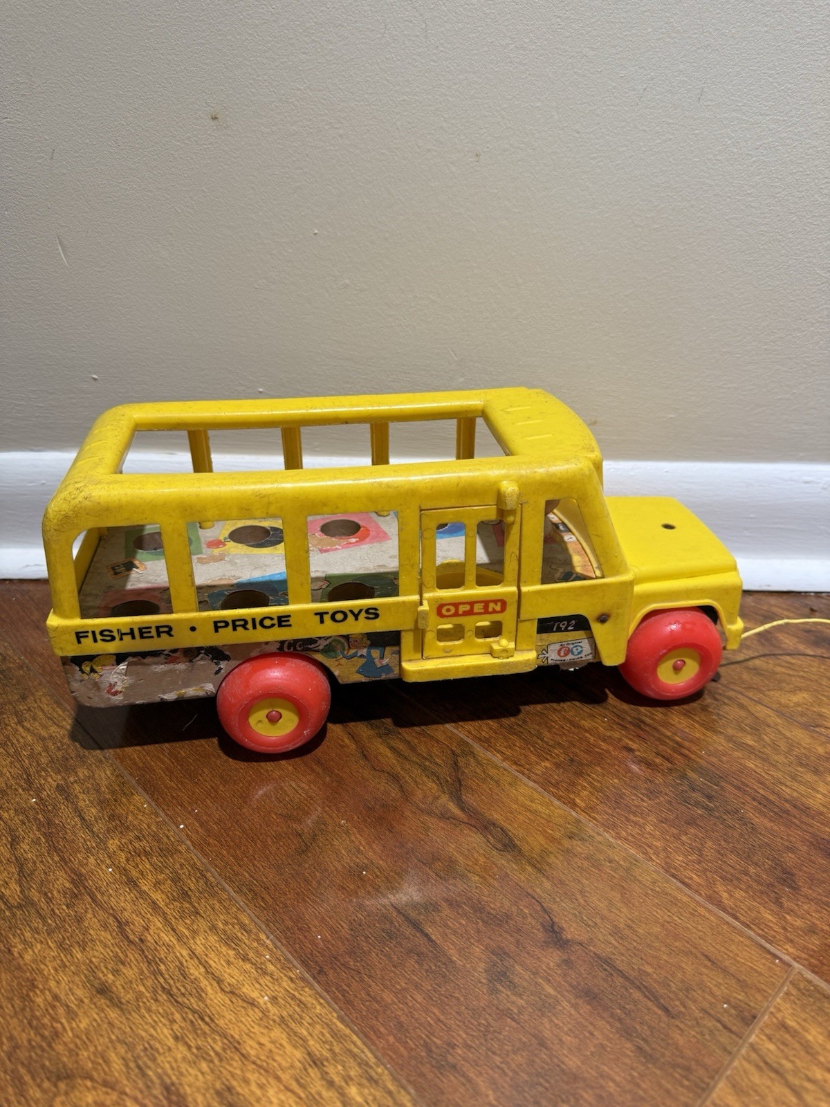 Vintage 1965 Fisher Price Little People School Bus 192 Original Authentic