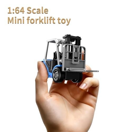 Mini 1/64 RC Forklift Toy – 7 Channel Remote Control Truck with Lights & Sounds,
