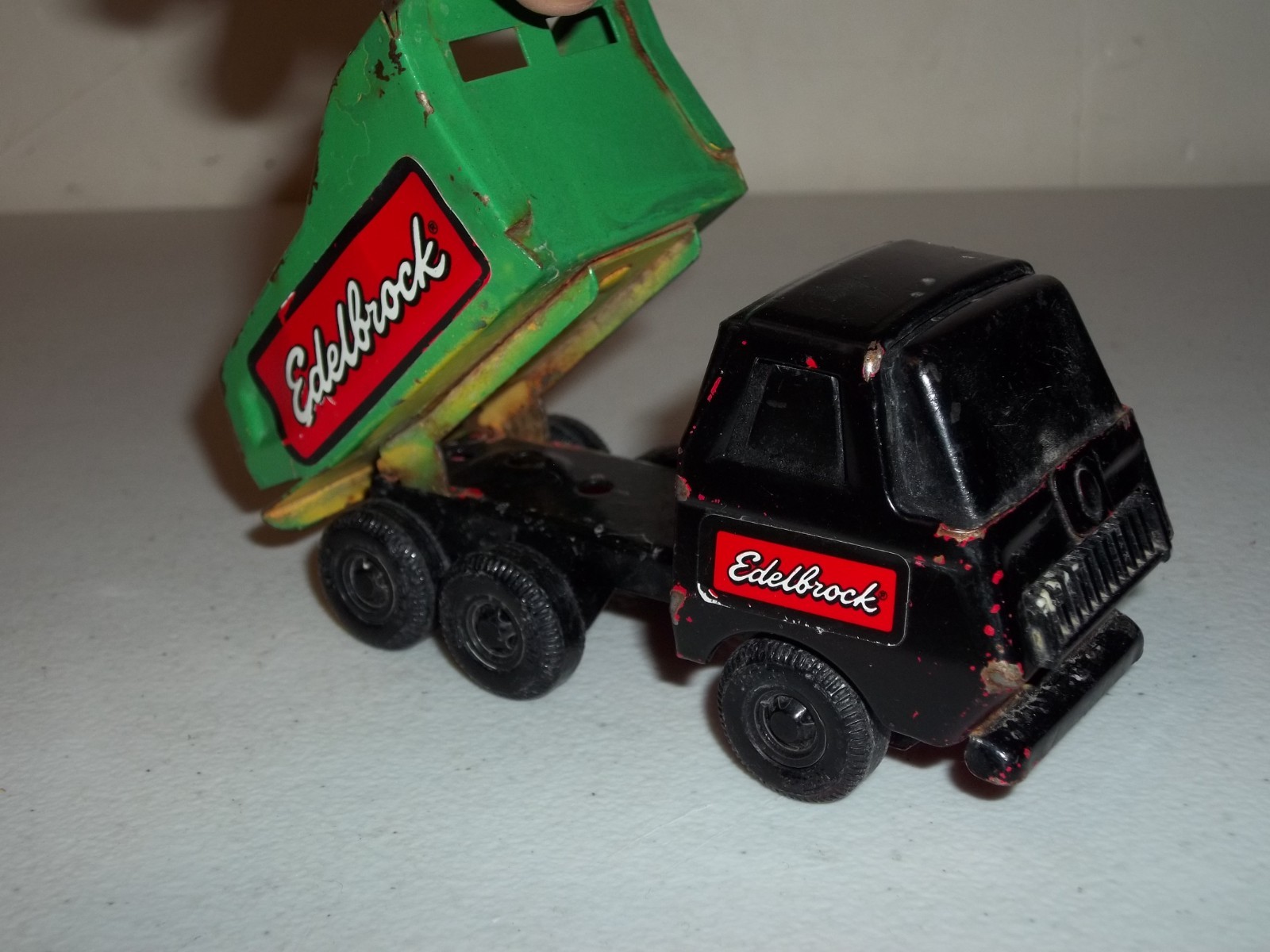 Vintage Tonka 5″ Metal Dump Truck 1974 Vehicle Black Cab/Green Dump 55010 L@@K