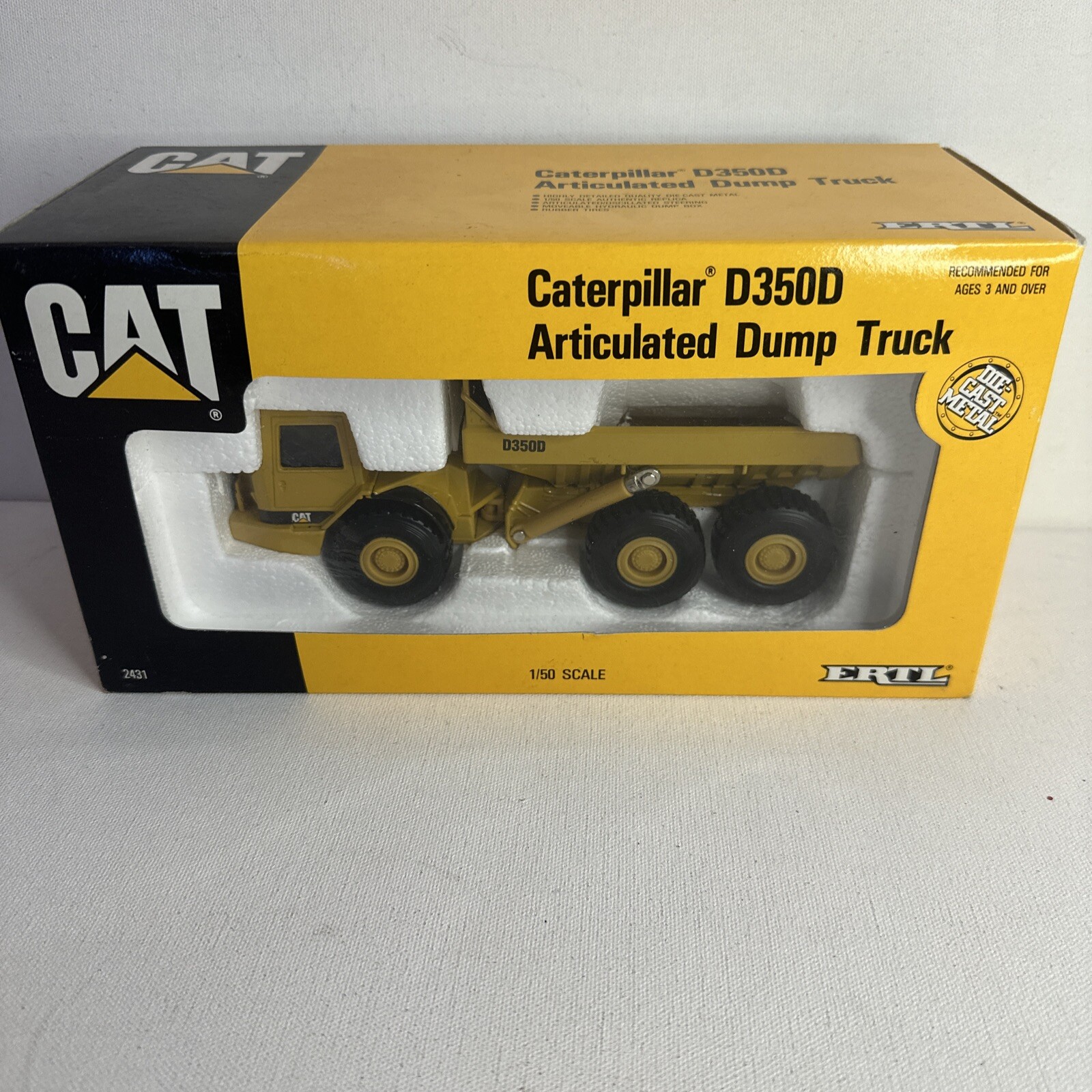 Caterpillar Cat D350D Articulated Dump Truck – ERTL 1:50 Scale Model #2431