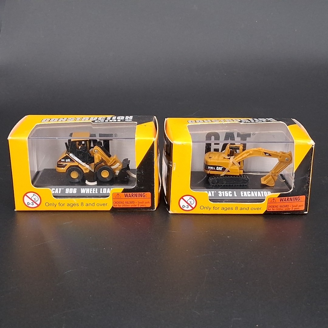 Lot of 2 Cat Construction Mini Caterpillar 315C L & 906 Wheel Loader Diecast LN