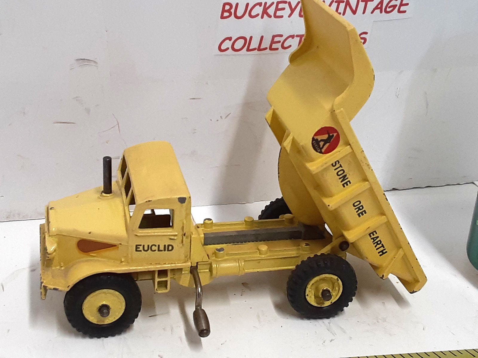 Vintage~Dinky Super Toys Euclid Dump Truck # 965~5-3/4″ Long, 1959-1961