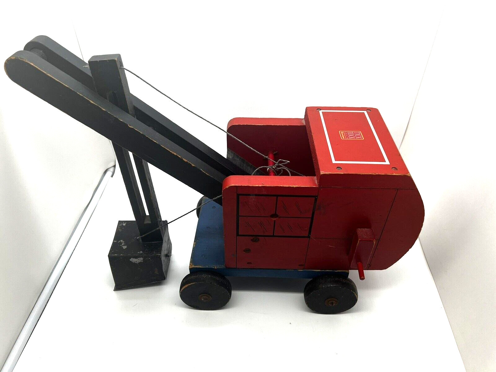 Tick Tock Wooden Toy – Made For Firestone – Antique Steam Shovel 1940s Excavator