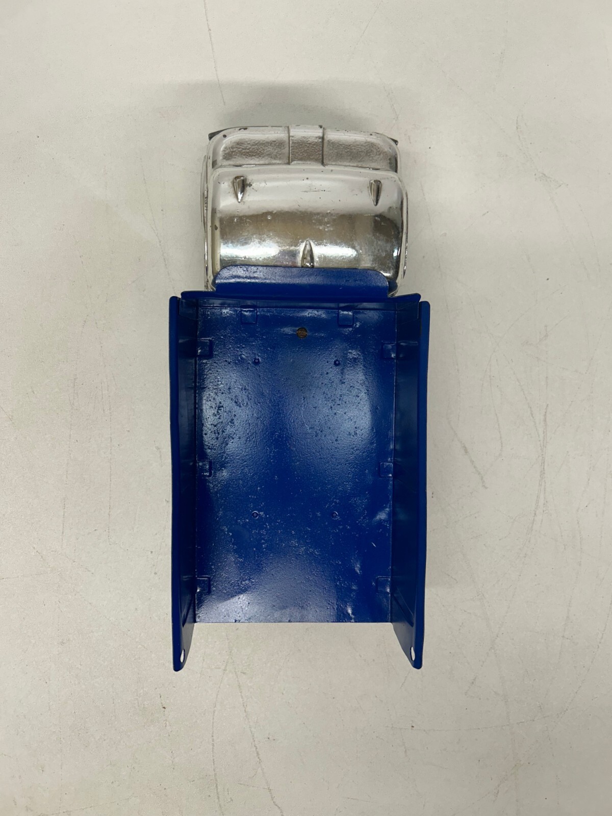 Vtg Structo Toys Wind Up Dump Truck Chrome Cab Blue Bed As Is Parts