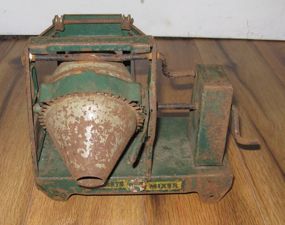 **PARTS REPAIR** Antique BUDDY L Green Concrete Cement Mixer Pressed Steel 1930s