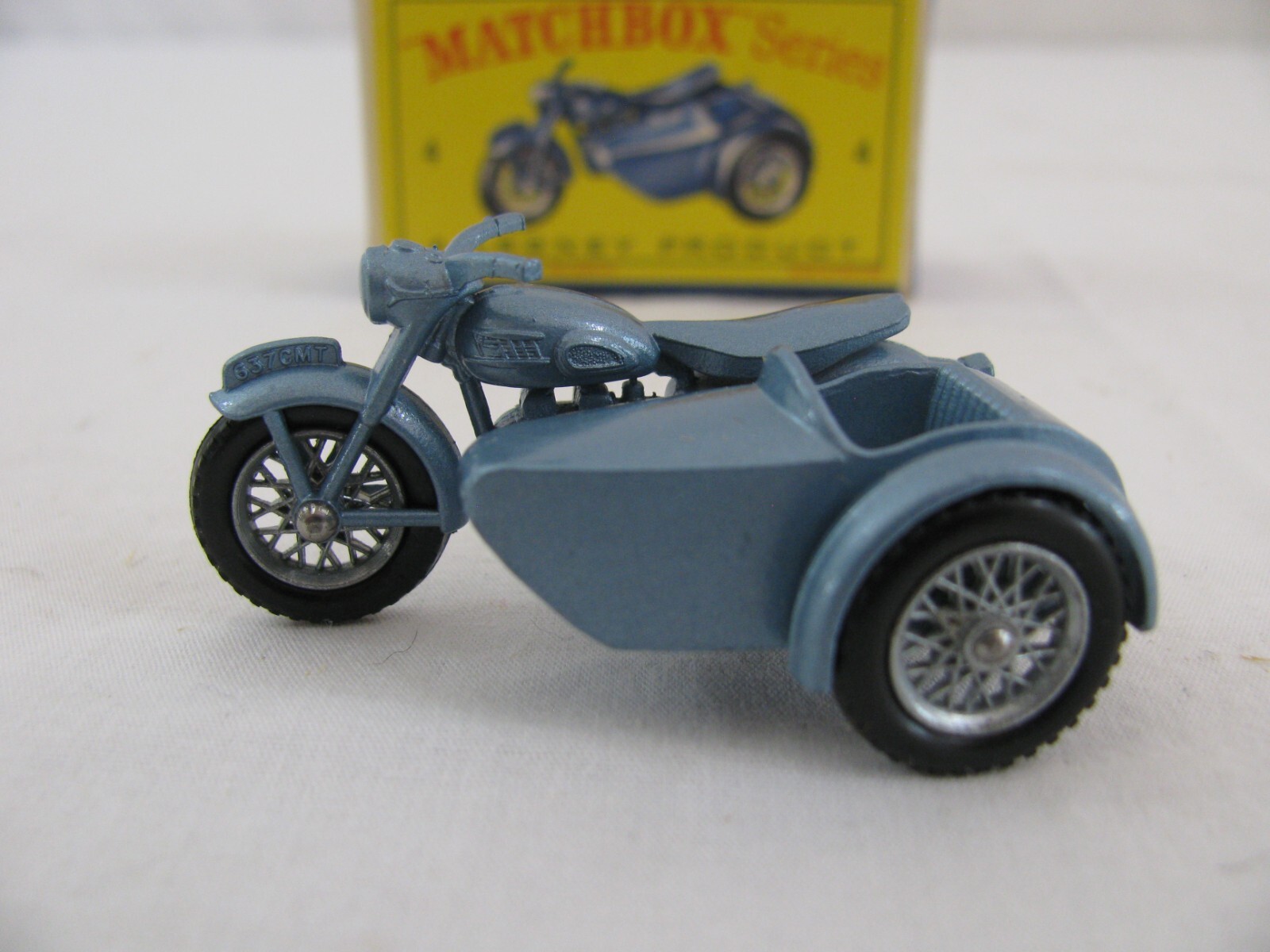 Vintage Lesney Matchbox Diecast Triumph T110 Motorcycle w/ Sidecar #4 New!
