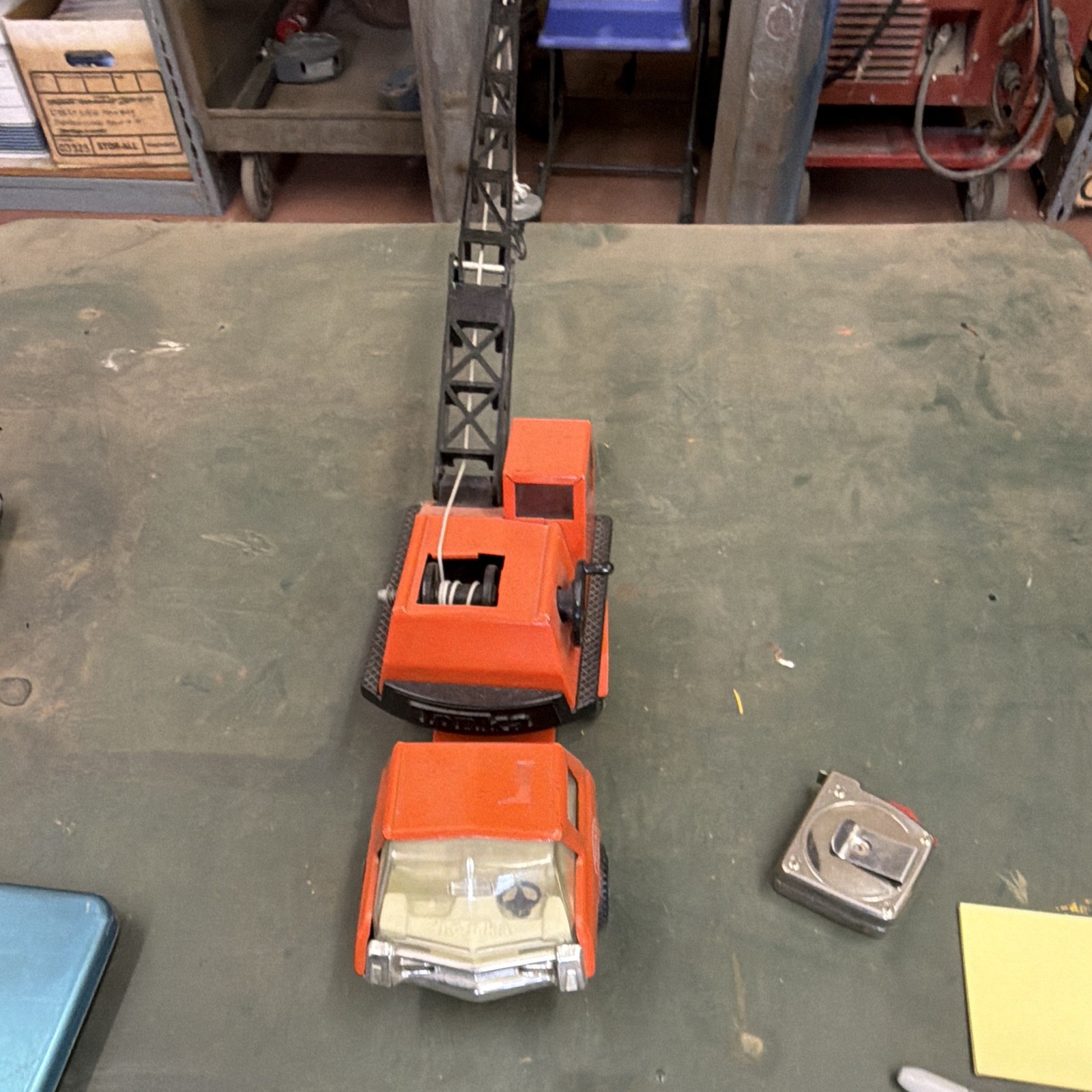 Tonka Orange & Black Diecast Crane Truck Construction Vehicle