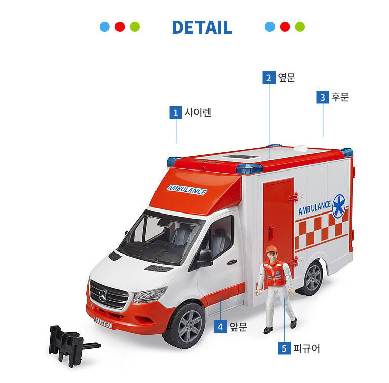 Bruder 02676 Mercedes Benz Sprinter Ambulance w/ Driver Light & Sound 1:16 NIB