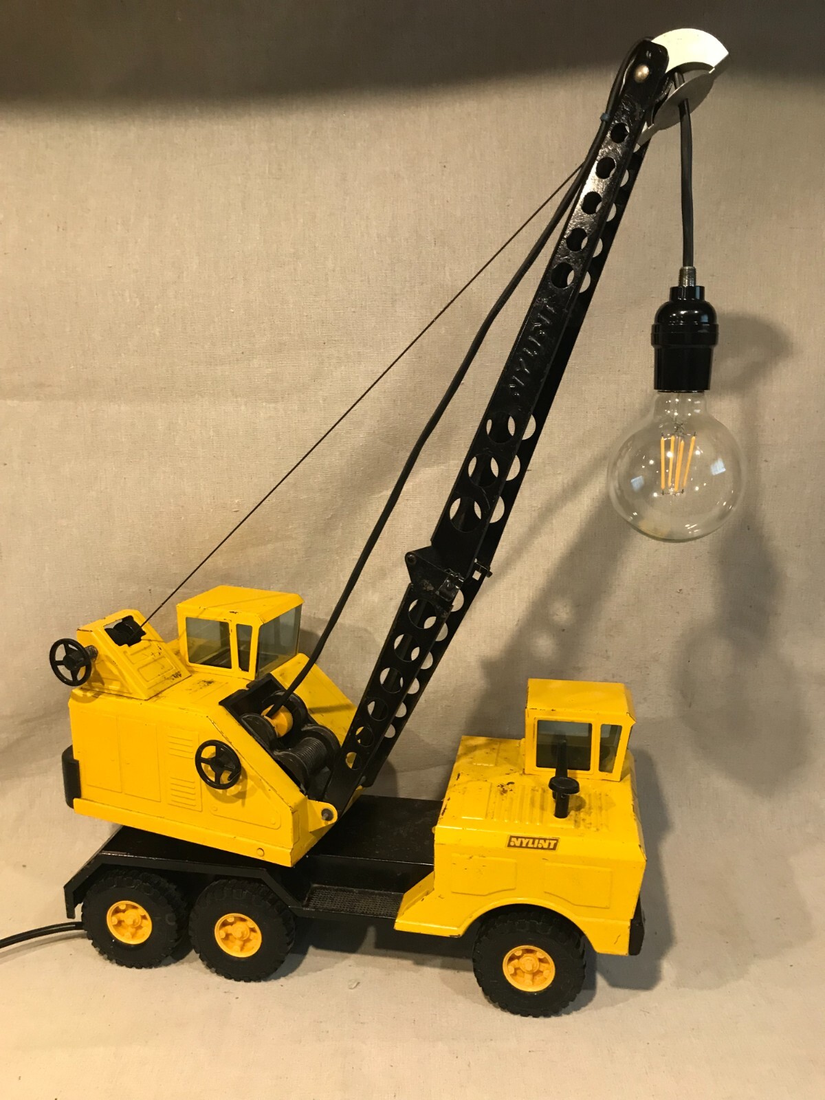 Vintage Nylint Michigan “wrecking ball” crane Toy 1970’s lamp.