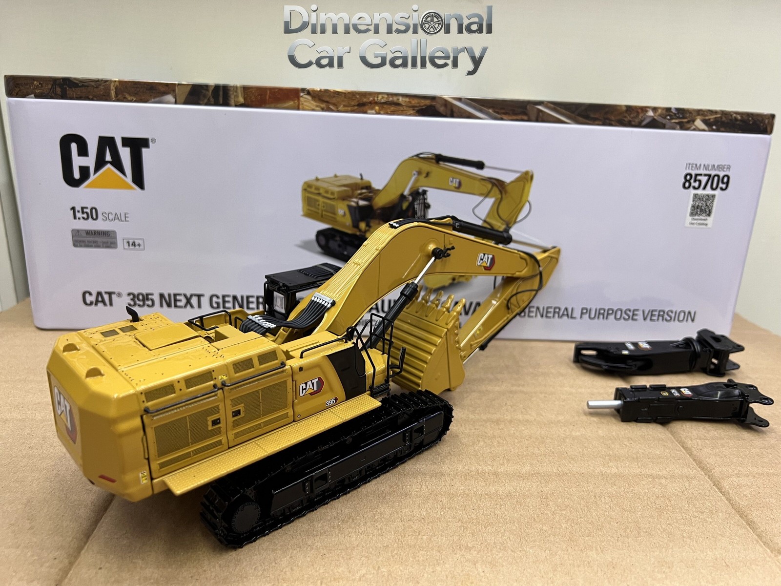 DM 1:50 CAT 395 NEXT Excavator Crushing Hammer Demolition Pliers Model 85709
