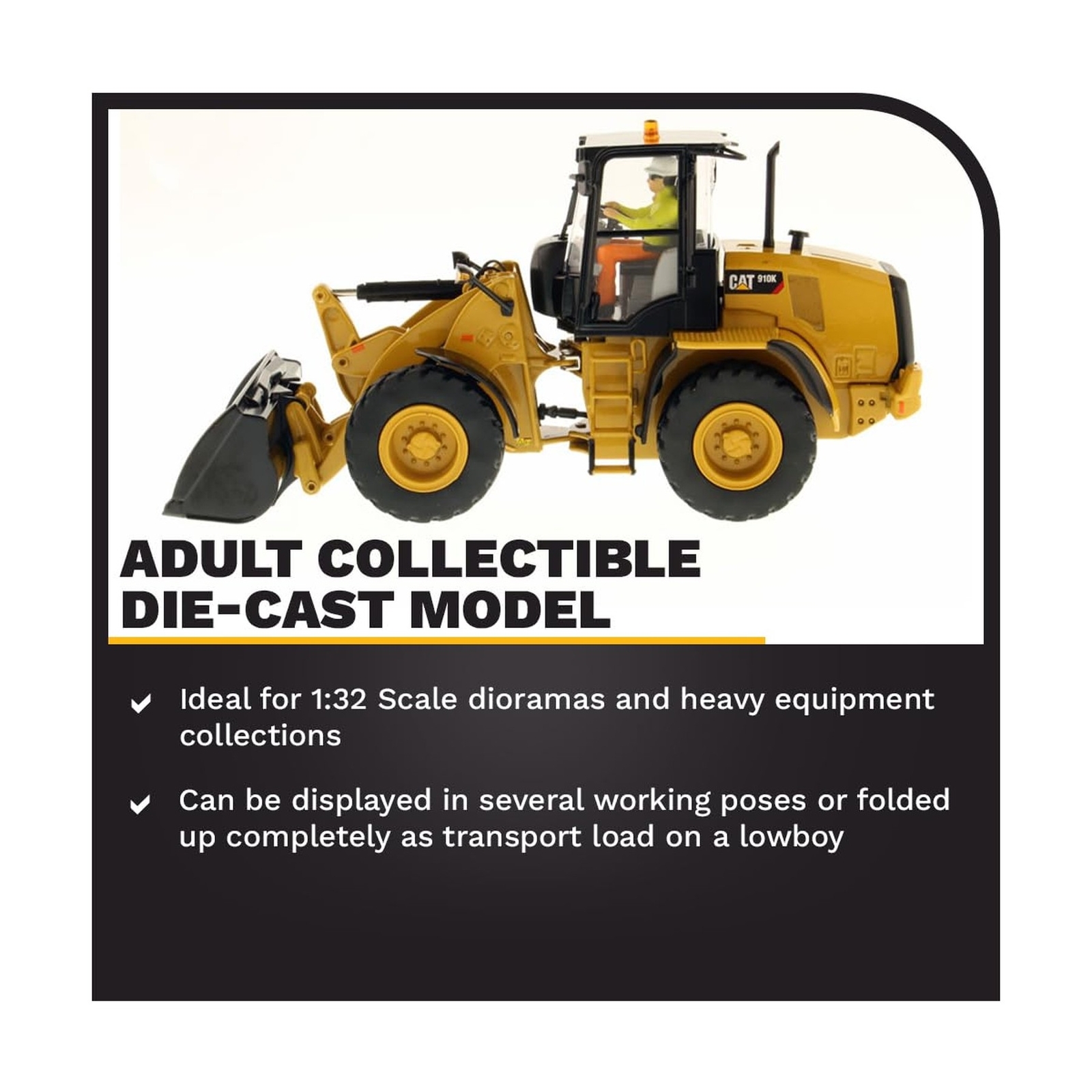 Diecast Masters 1:32 Caterpillar 910K Wheel Loader – High Line Series 8529
