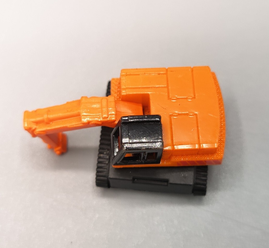1987 Vintage Micro Machine Orange and Black Excavator. Construction. Galoob.