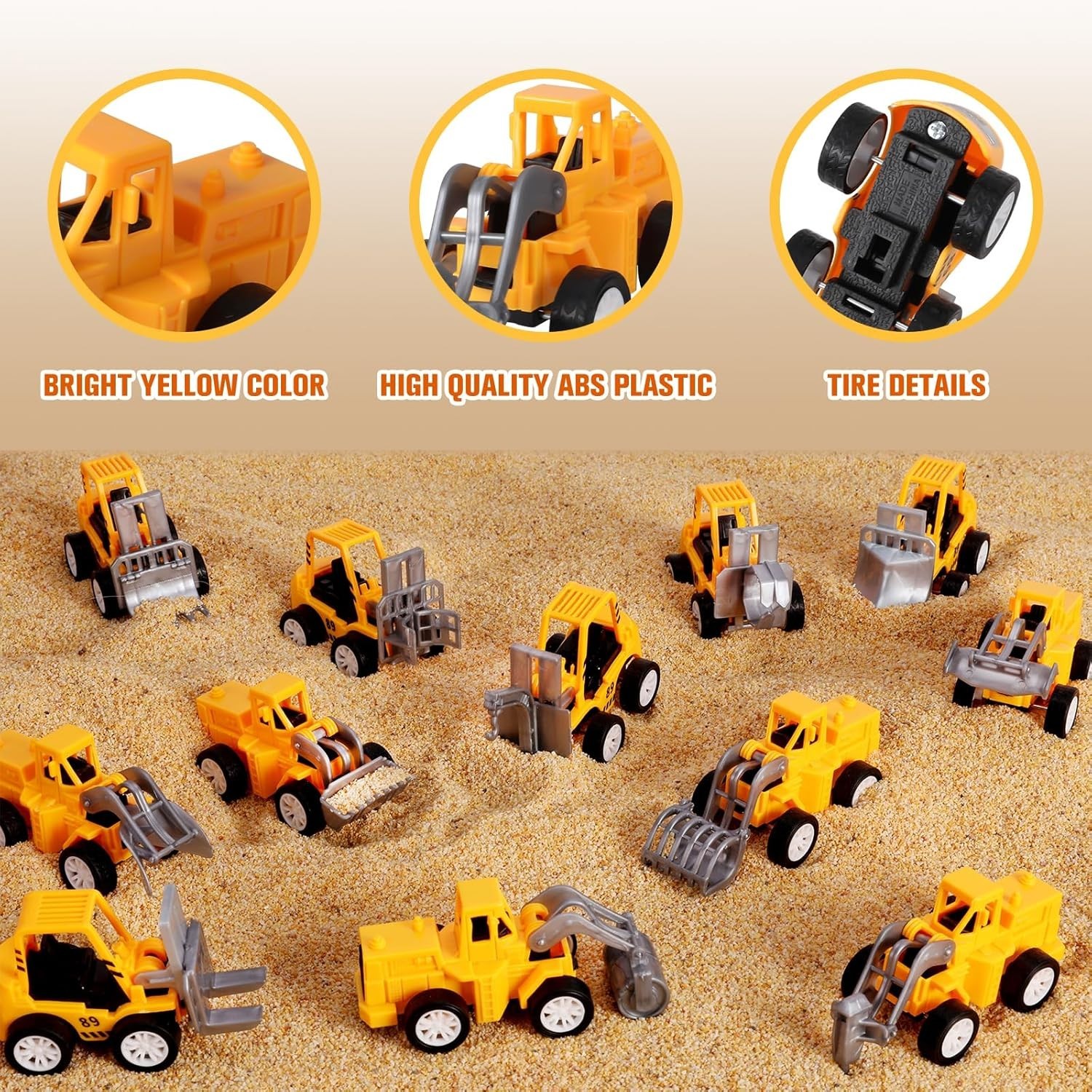 40 Pieces Mini Construction Vehicles Bulk Pull Back Trucks Engineering Vehicl…