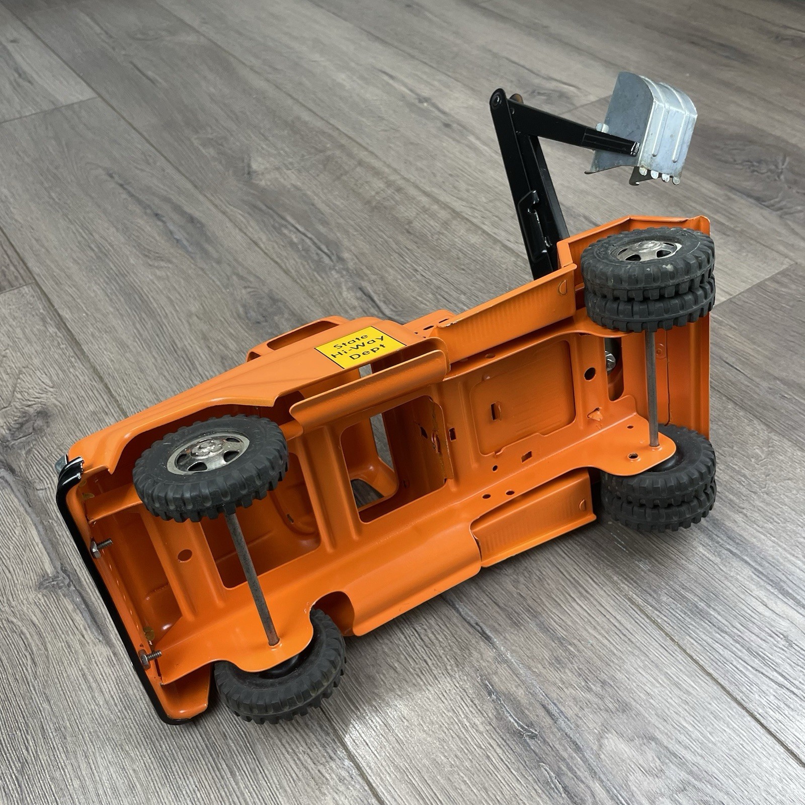 Vintage Orange Tonka State HI-WAY DEPT Highway Truck Backhoe Excavator Highway