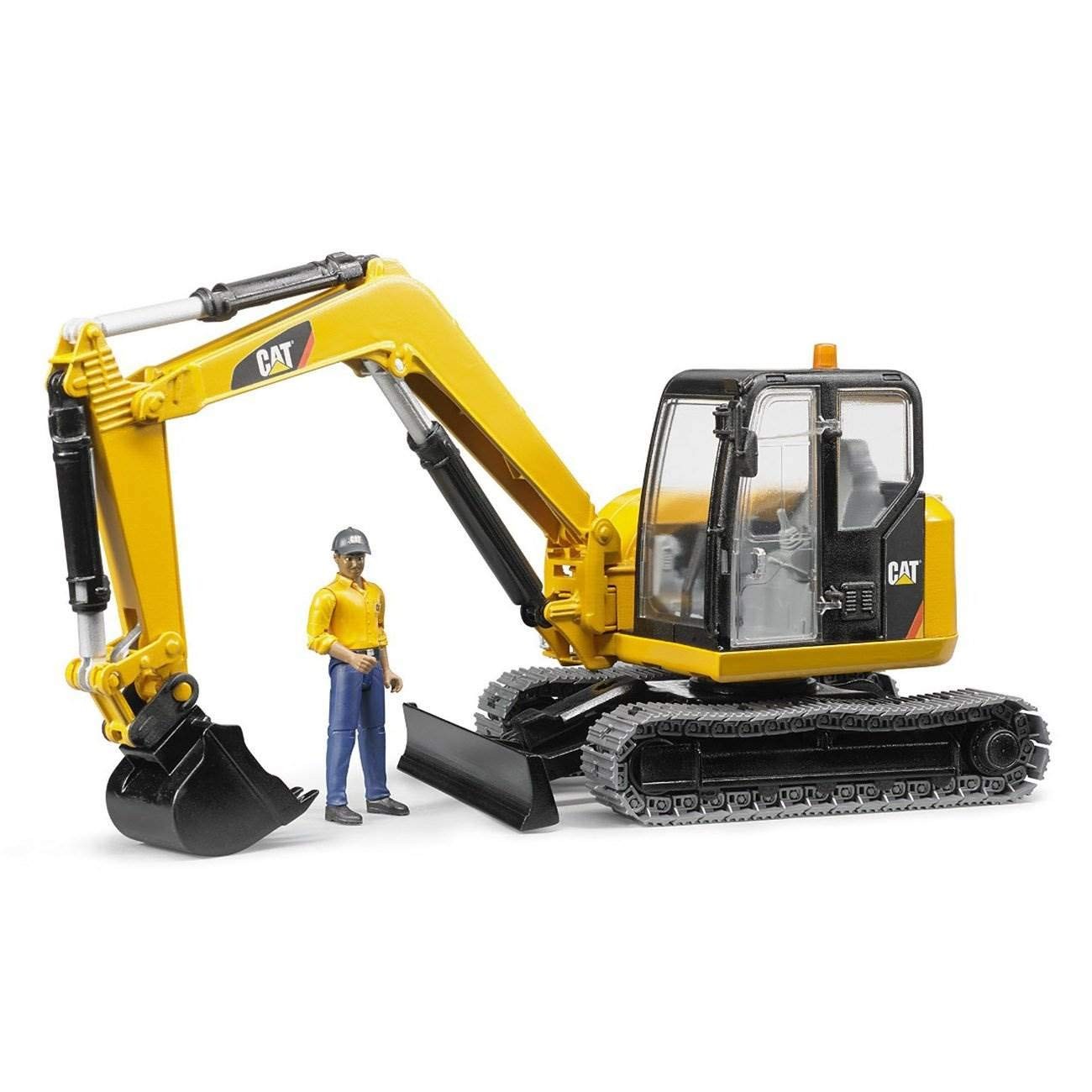 Cat Mini Excavator Toy With Construction Worker Age 4 And Up Interactive Play
