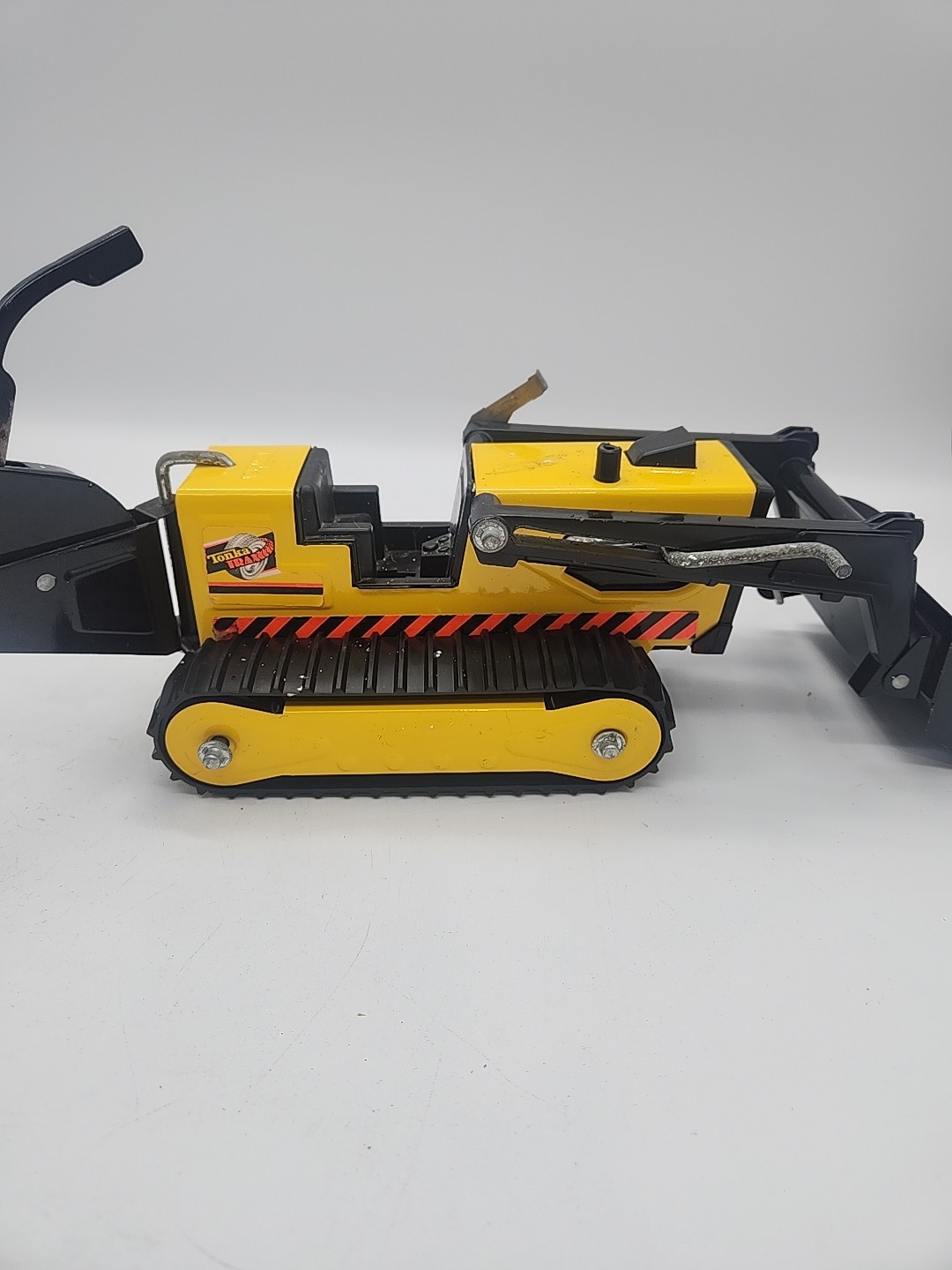 Vintage Tonka Pressed Steel Backhoe Loader Excavation Toy Yellow Construction