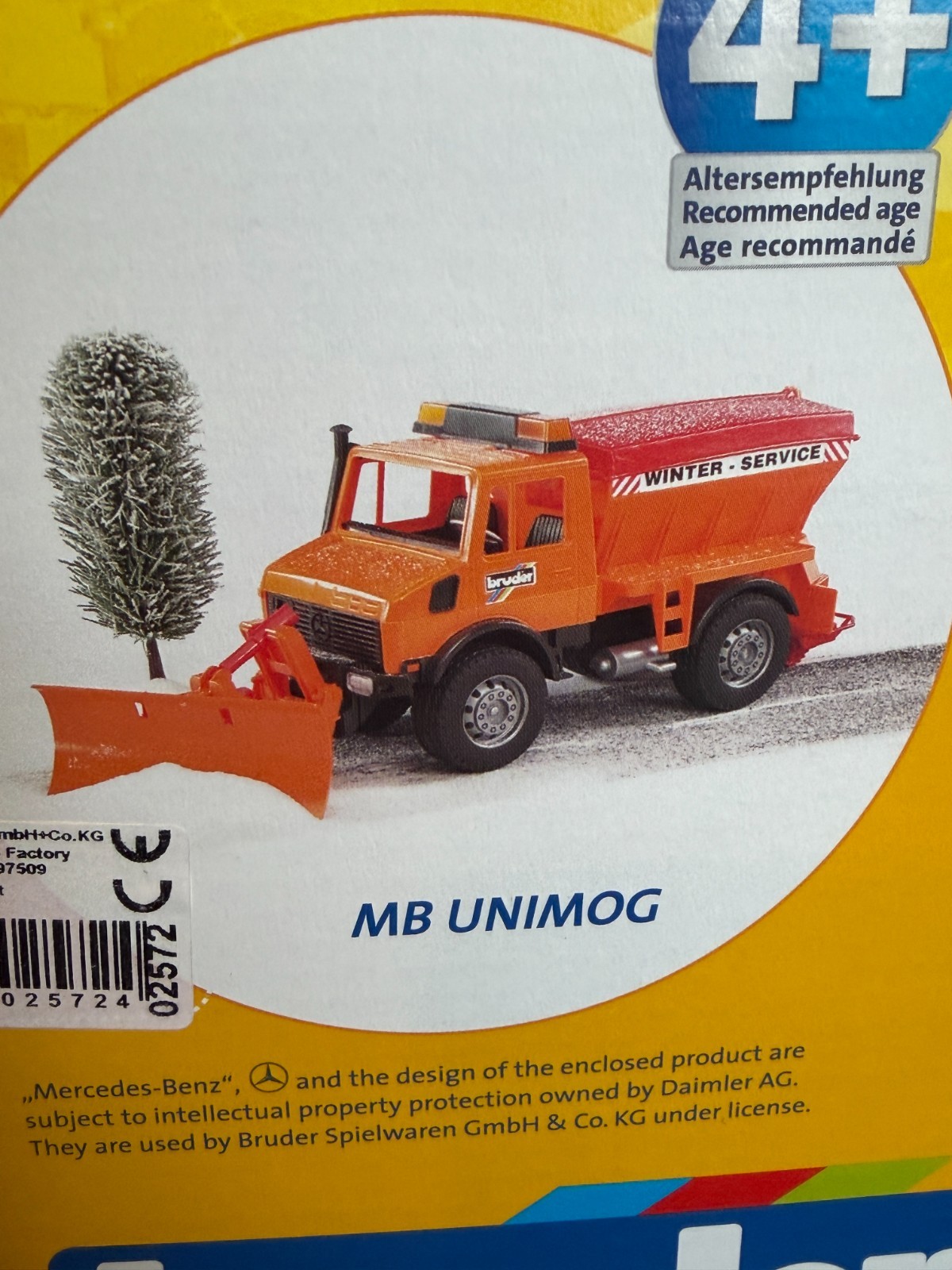 Bruder MB UNIMOG Snow clearing – Plow Blade and Salt Spreader (Open Box)