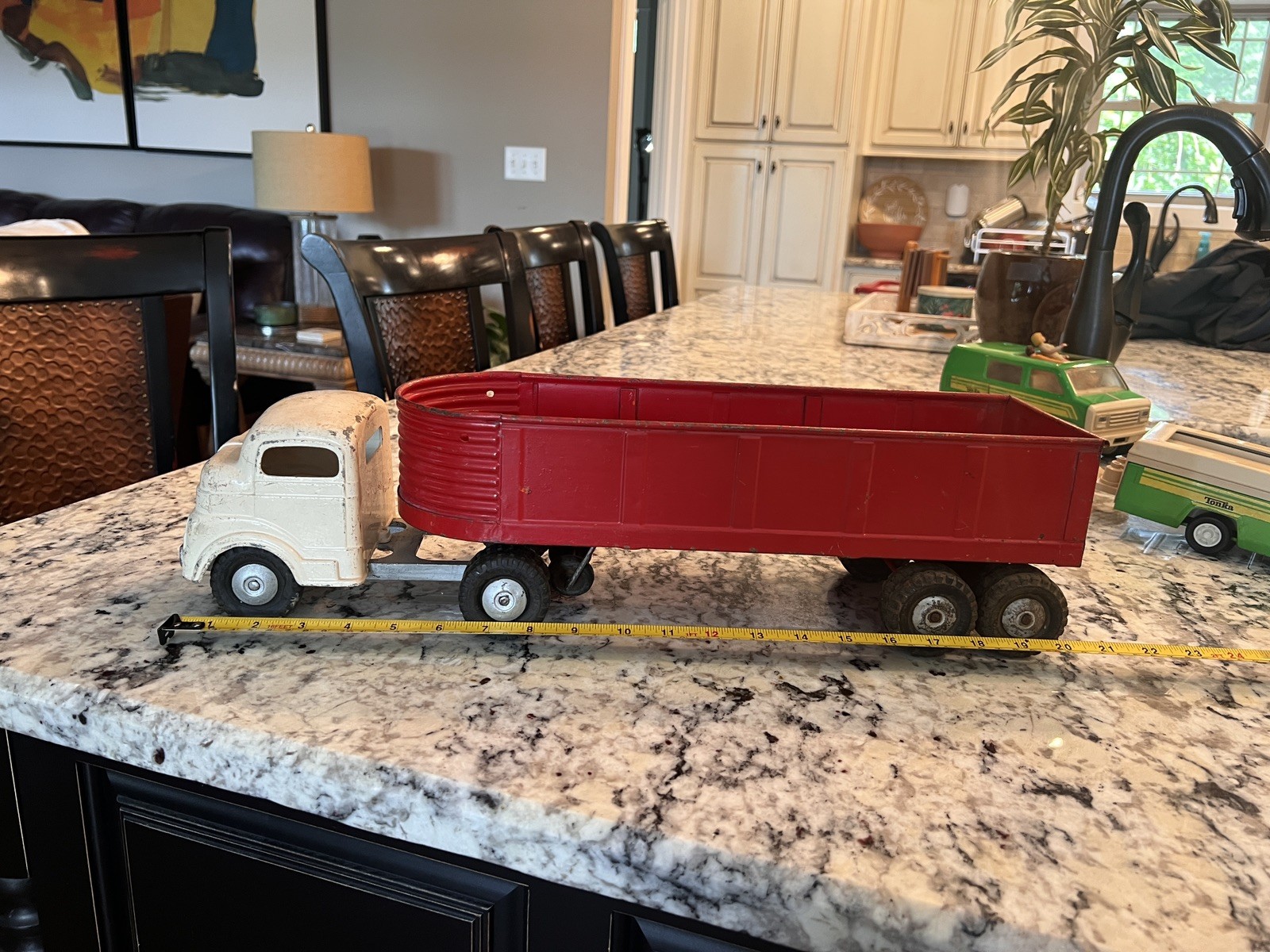 Vintage 1950’s Structo Steel Cargo Company Pressed Steel Semi Truck & Trail