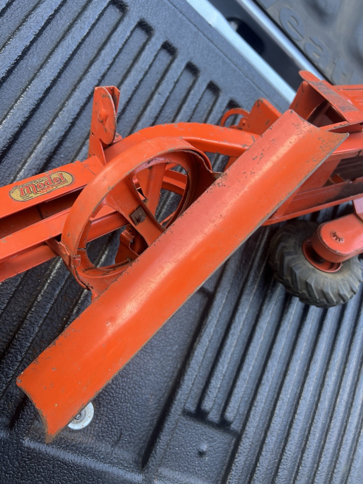 Vintage 1950’s Doepke Model Toys Adams Road Grader Diesel Motor Orange Steel