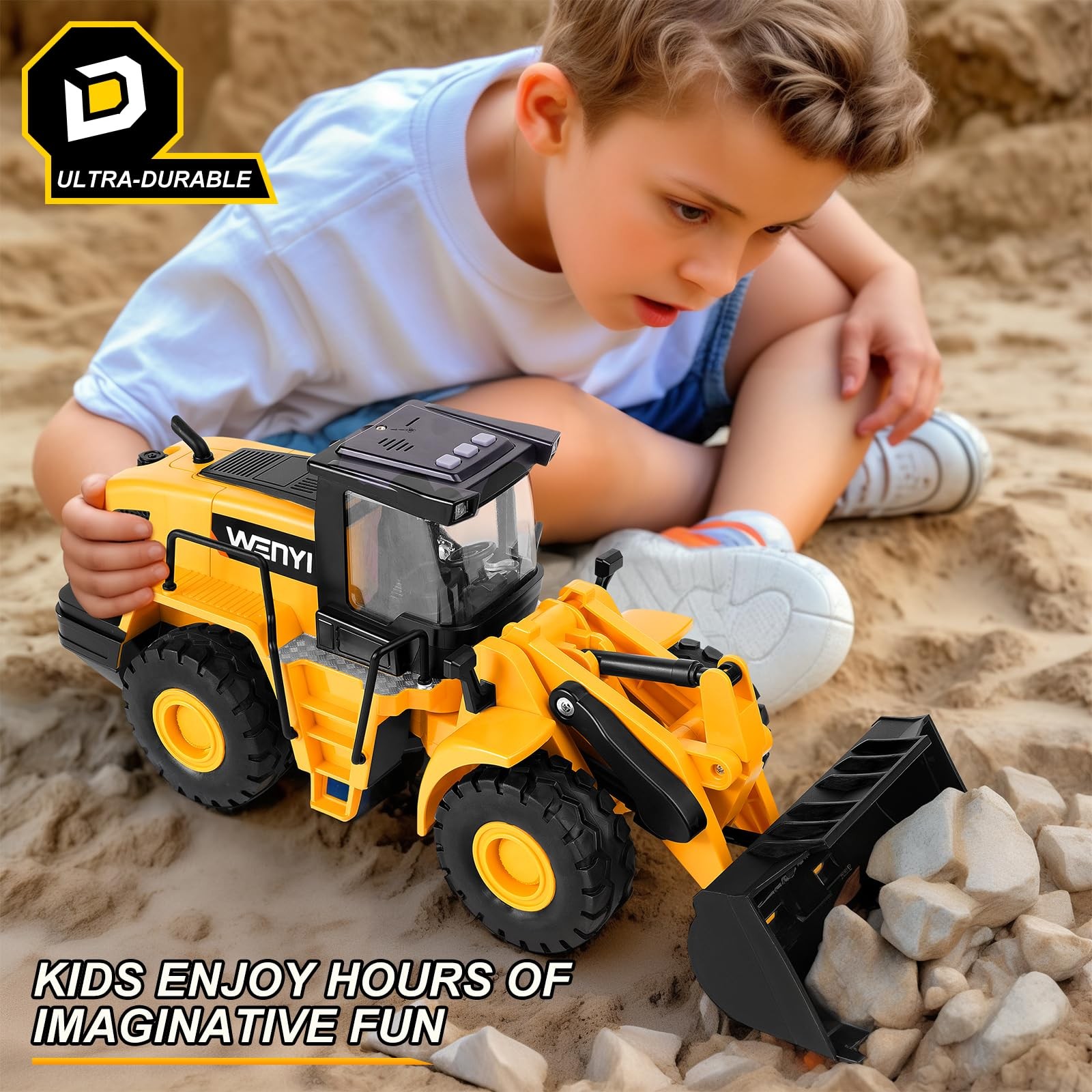 Bulldozer Toy, 16″ Front Loader, 1:10 Scale Classics Bulldozer, Wheel Loader …