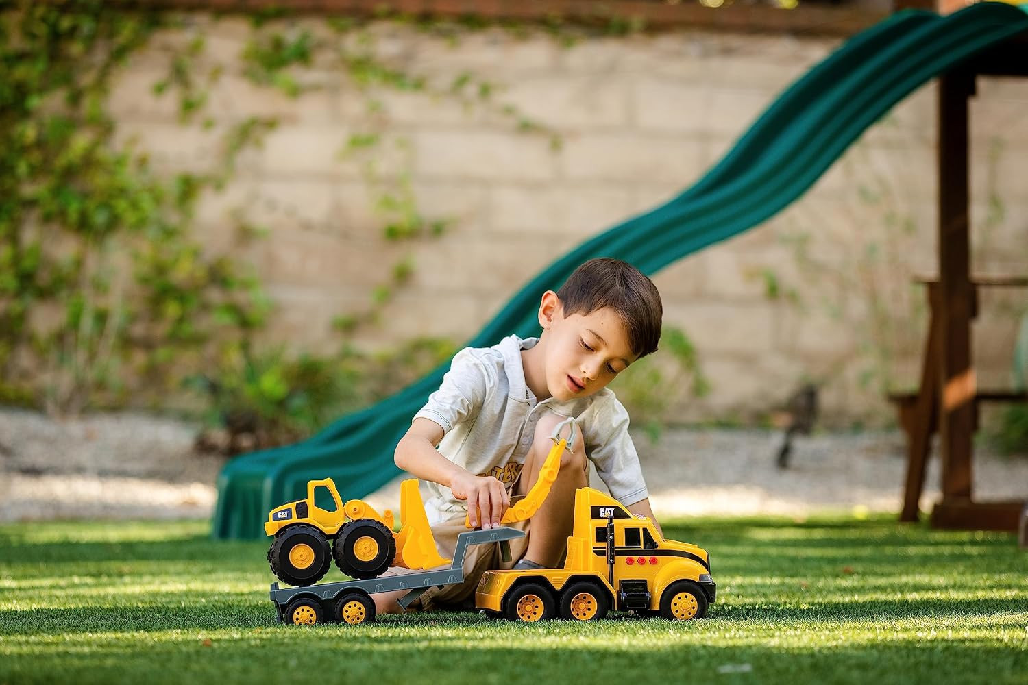 CAT Heavy Mover Construction Truck Set with Loader, Lights & Sounds, 3+