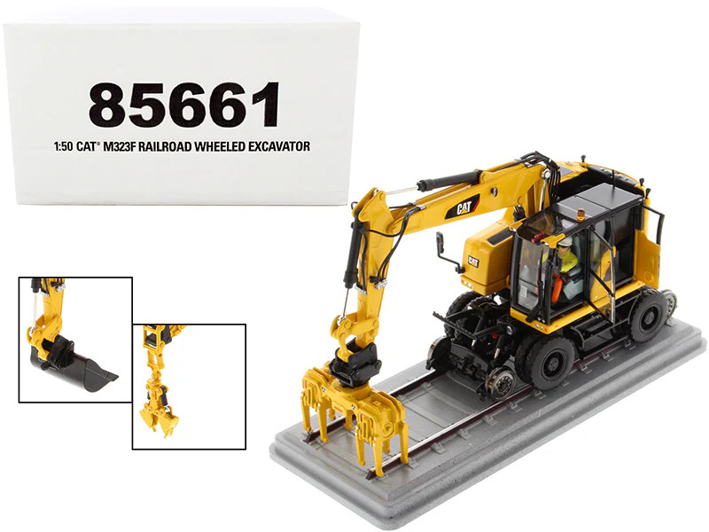 CAT Caterpillar M323F Railroad Wheeled Excavator with Operator and 3 Work Tools