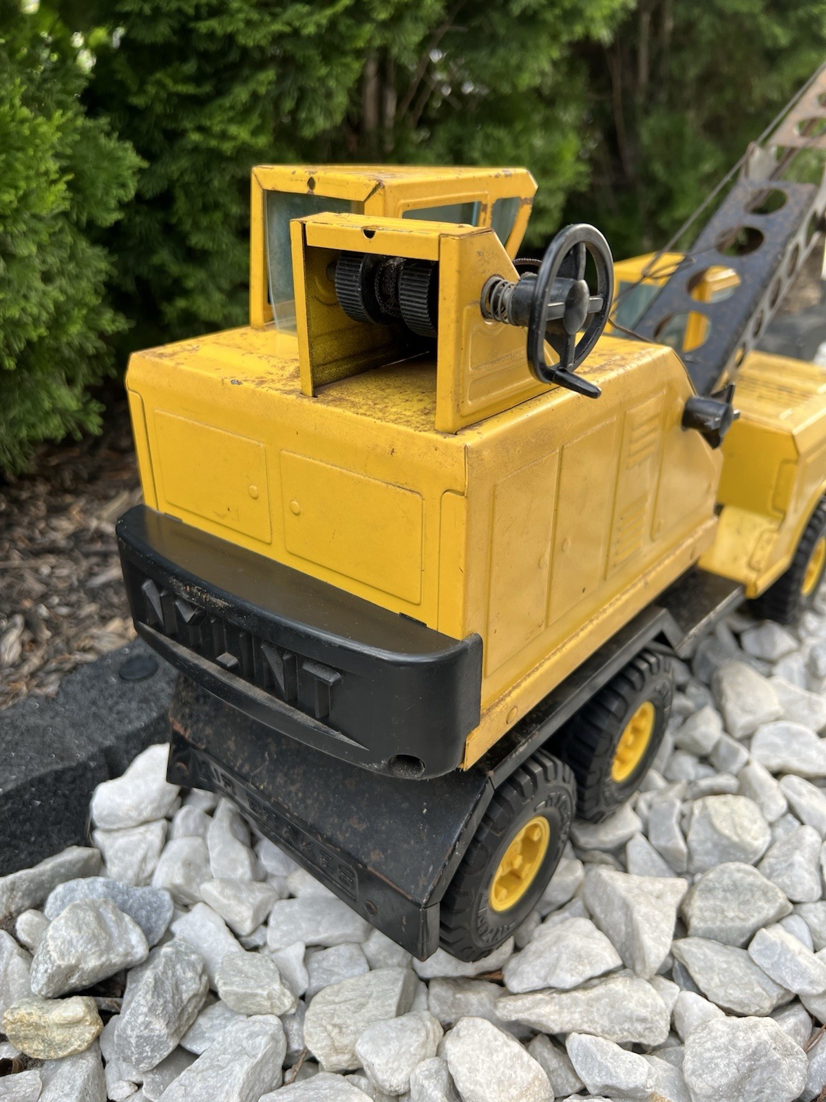 Vintage 70s Nylint Jumbo Michigan Pressed Steel Crane