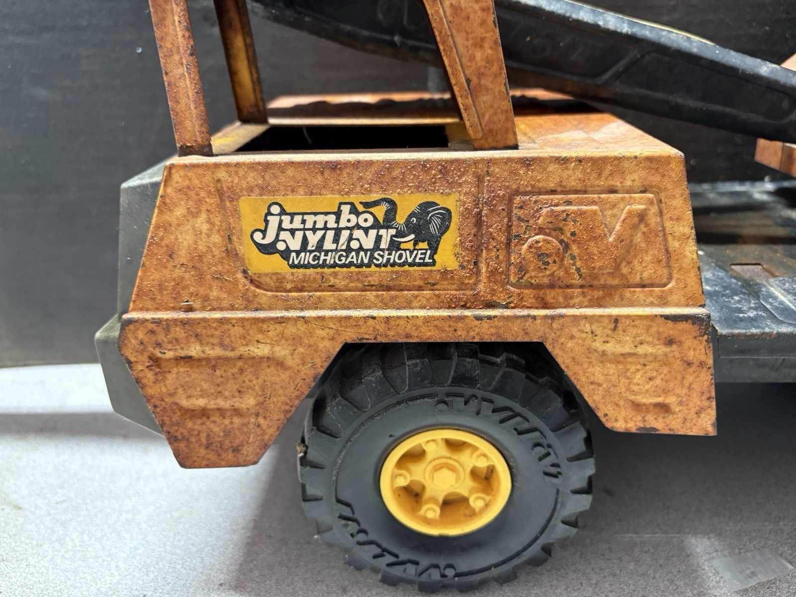 Vintage Jumbo Nylint Michigan Shovel Truck USED ALL ORIGINAL TO PAINT/RESTORE US