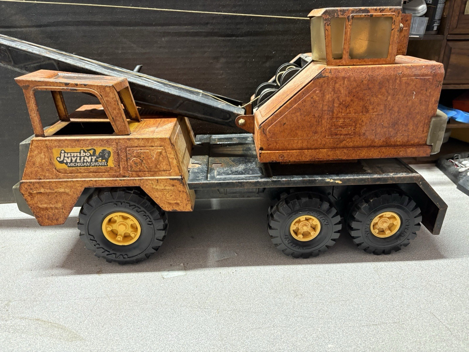 Vintage Jumbo Nylint Michigan Shovel Truck USED ALL ORIGINAL TO PAINT/RESTORE US