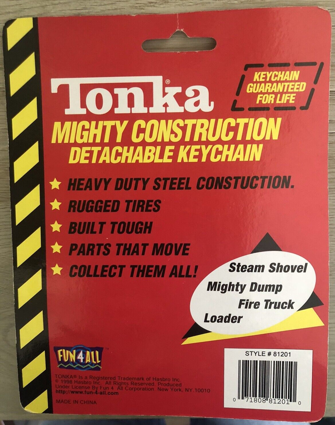 Vintage 1998 Tonka Mighty Construction Dump Truck with Detachable Keychain NEW