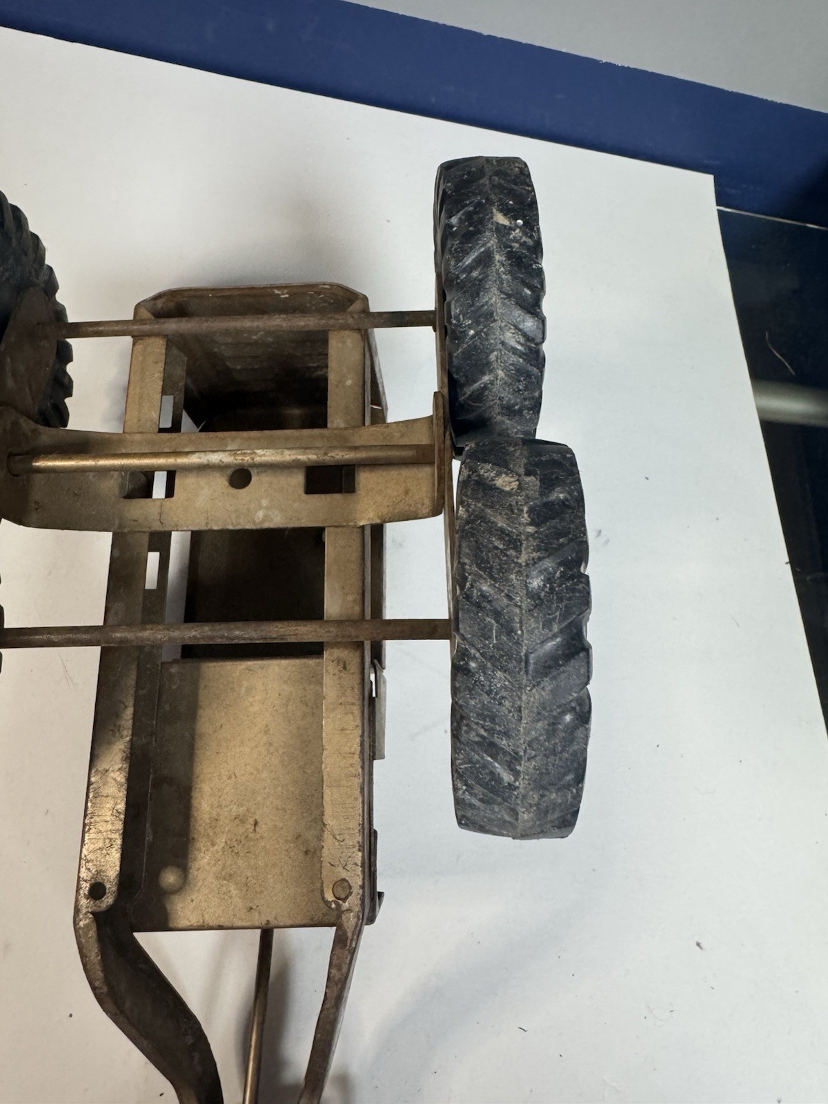 vintage structo pressed steel road grader tractor bronze color Needs Repair