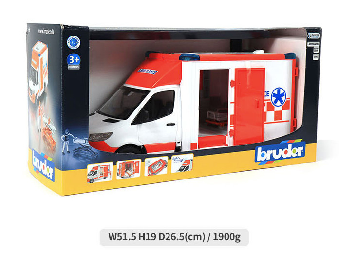 Bruder 02676 Mercedes Benz Sprinter Ambulance w/ Driver Light & Sound 1:16 NIB
