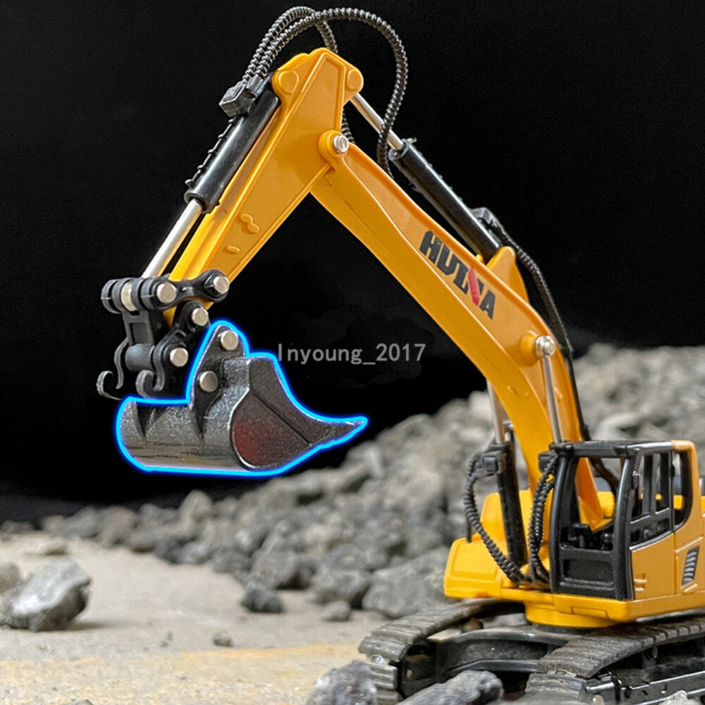 1:50 Flatbed Truck with Excavator Diecast Construction Toys Vehicle Playset Blue