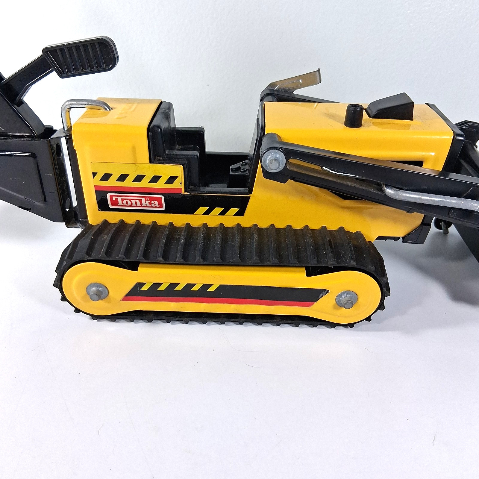 Tonka Trax Backhoe & Front End Loader Yellow Tractor Classic Metal Vintage