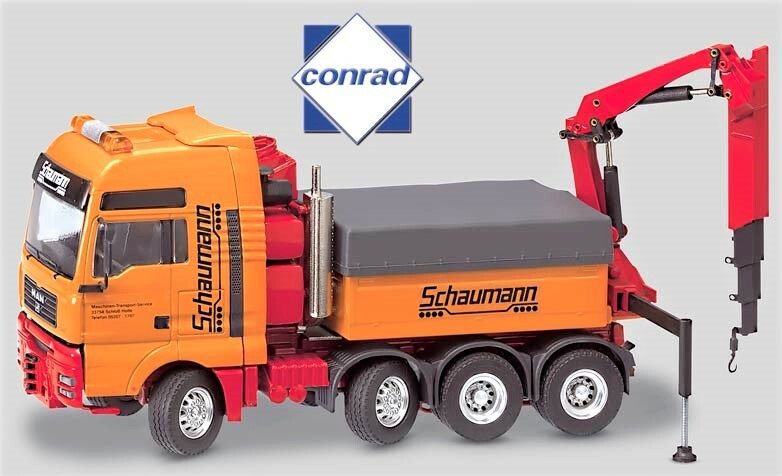 Conrad 66002-02 MAN TG-A XXL Heavy Haul Tractor w/Crane – Schaumann 1/50 Diecast
