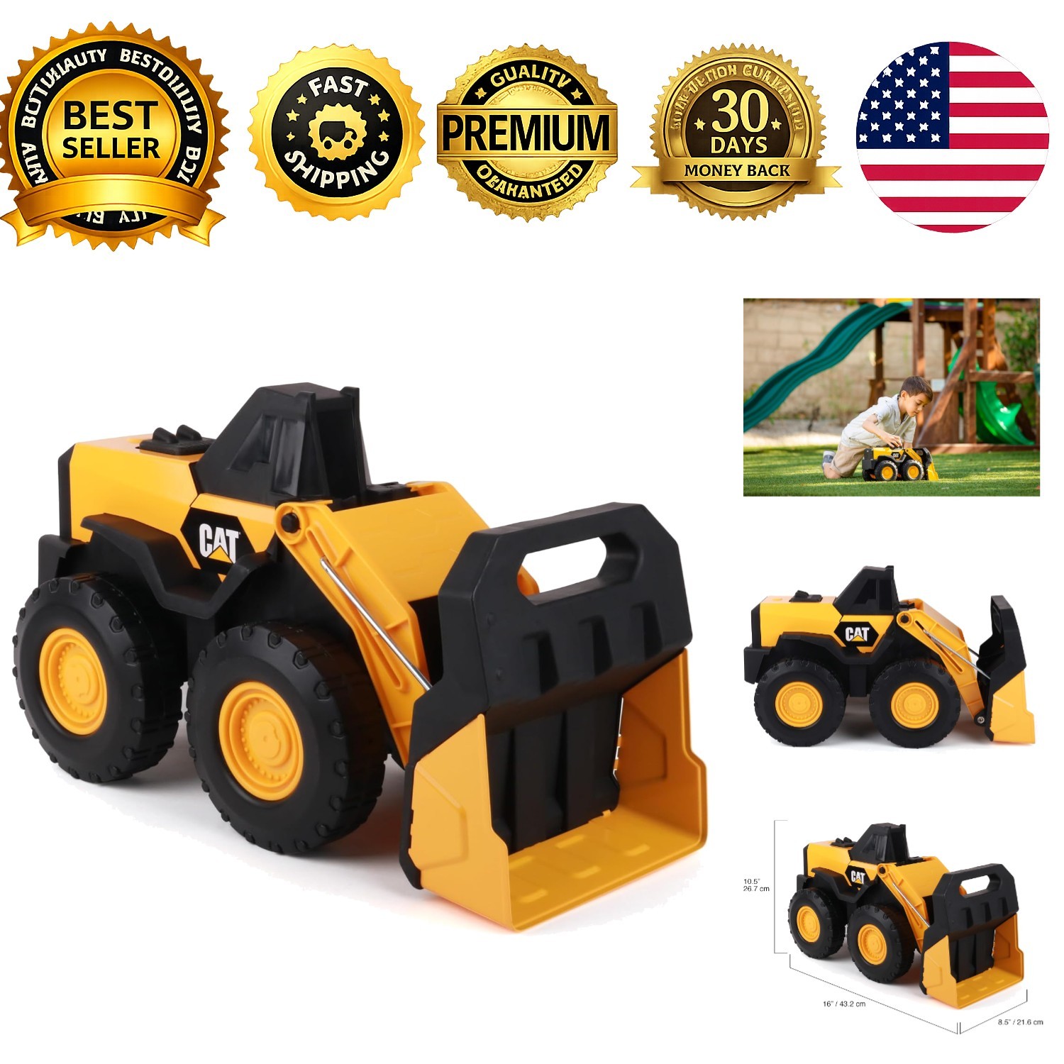 Cat Construction Toys Real Steel Max Wheel Loader 16 inch Working Arm Bucket