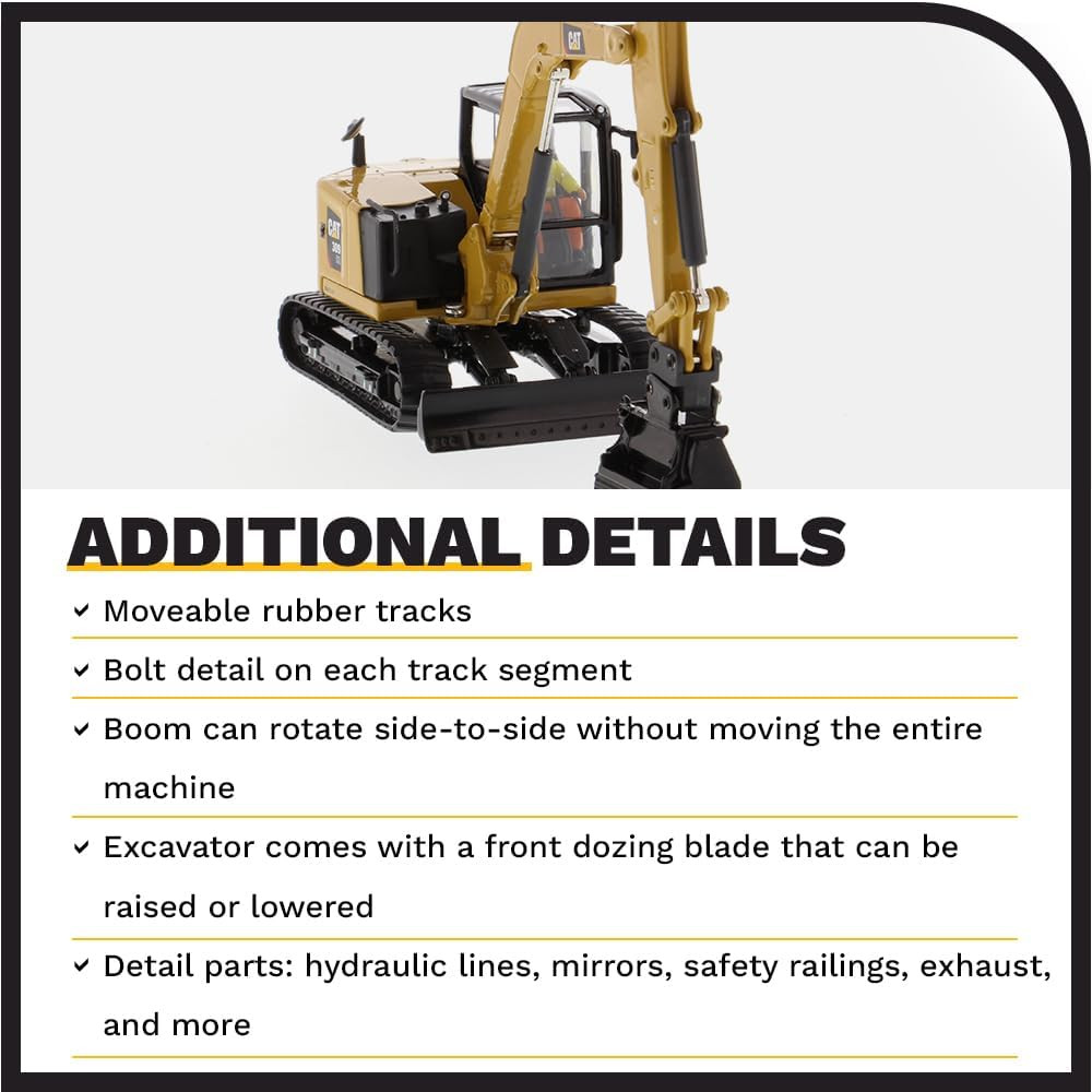 1:50 Scale Caterpillar 309 CR Mini Hydraulic Excavator | High Line Series Cat Tr