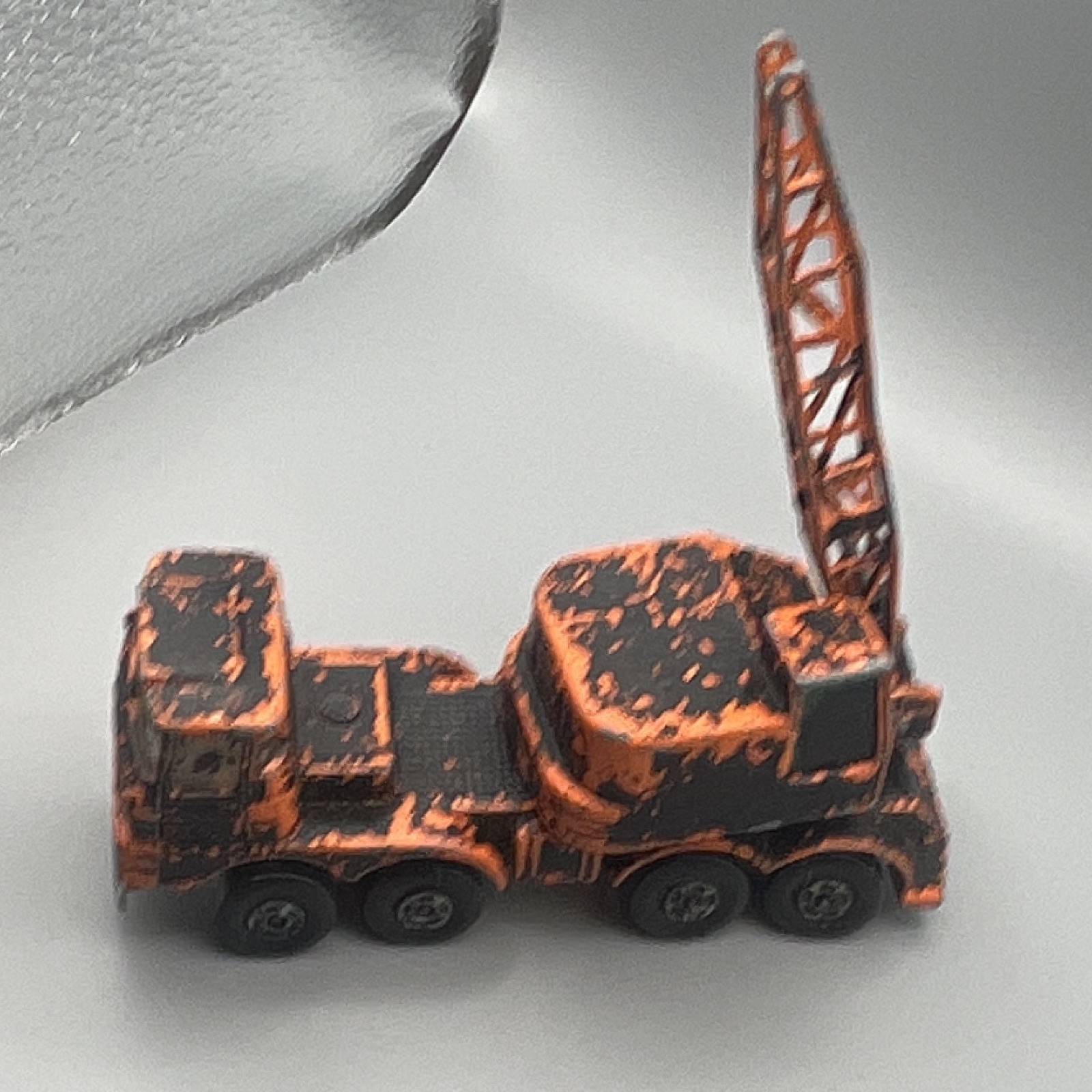 Vintage Diecast Construction Crane Truck Vehicle Orange/Black