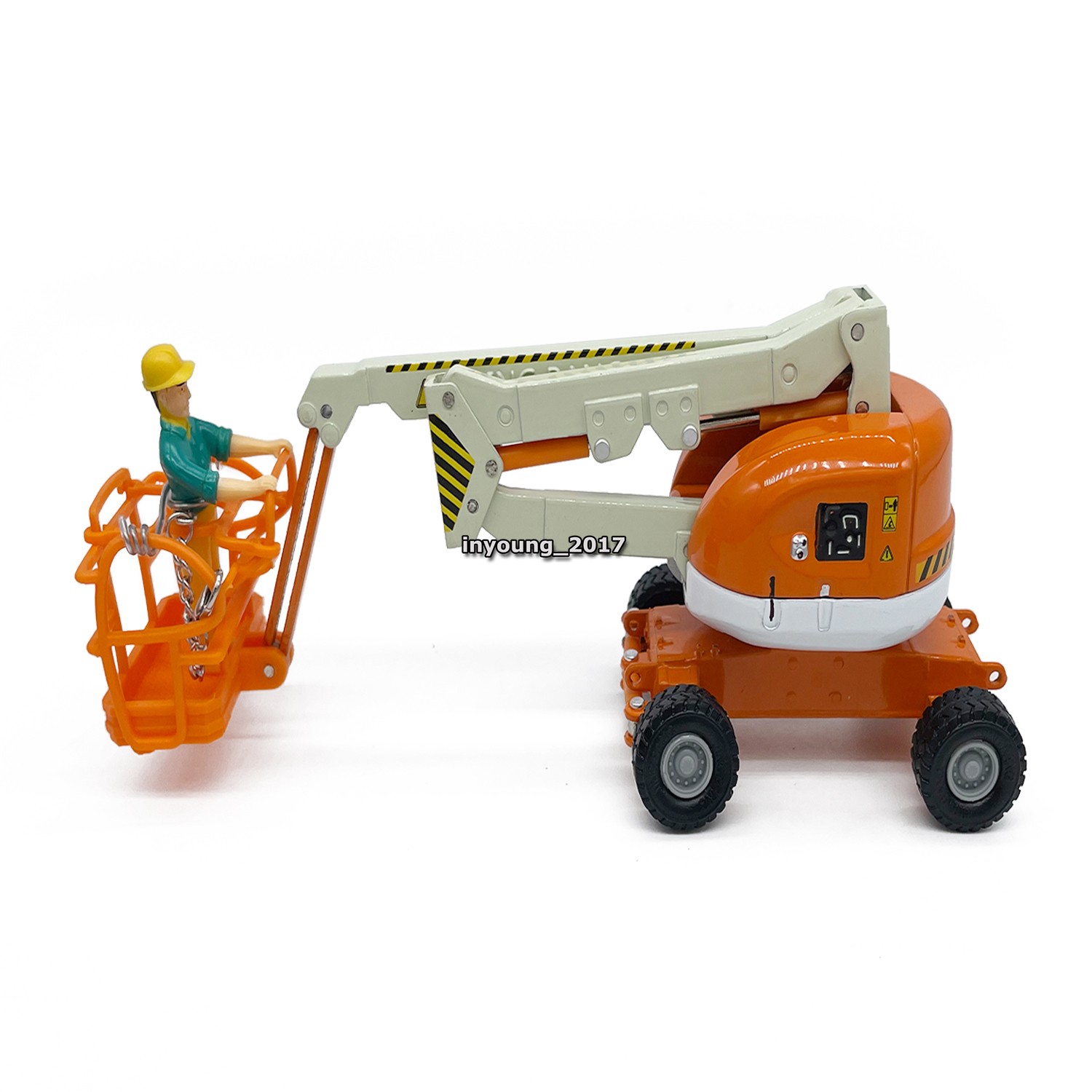 Aerial Work Platform Truck Model Toy Metal Diecast Construction Equipment Orange
