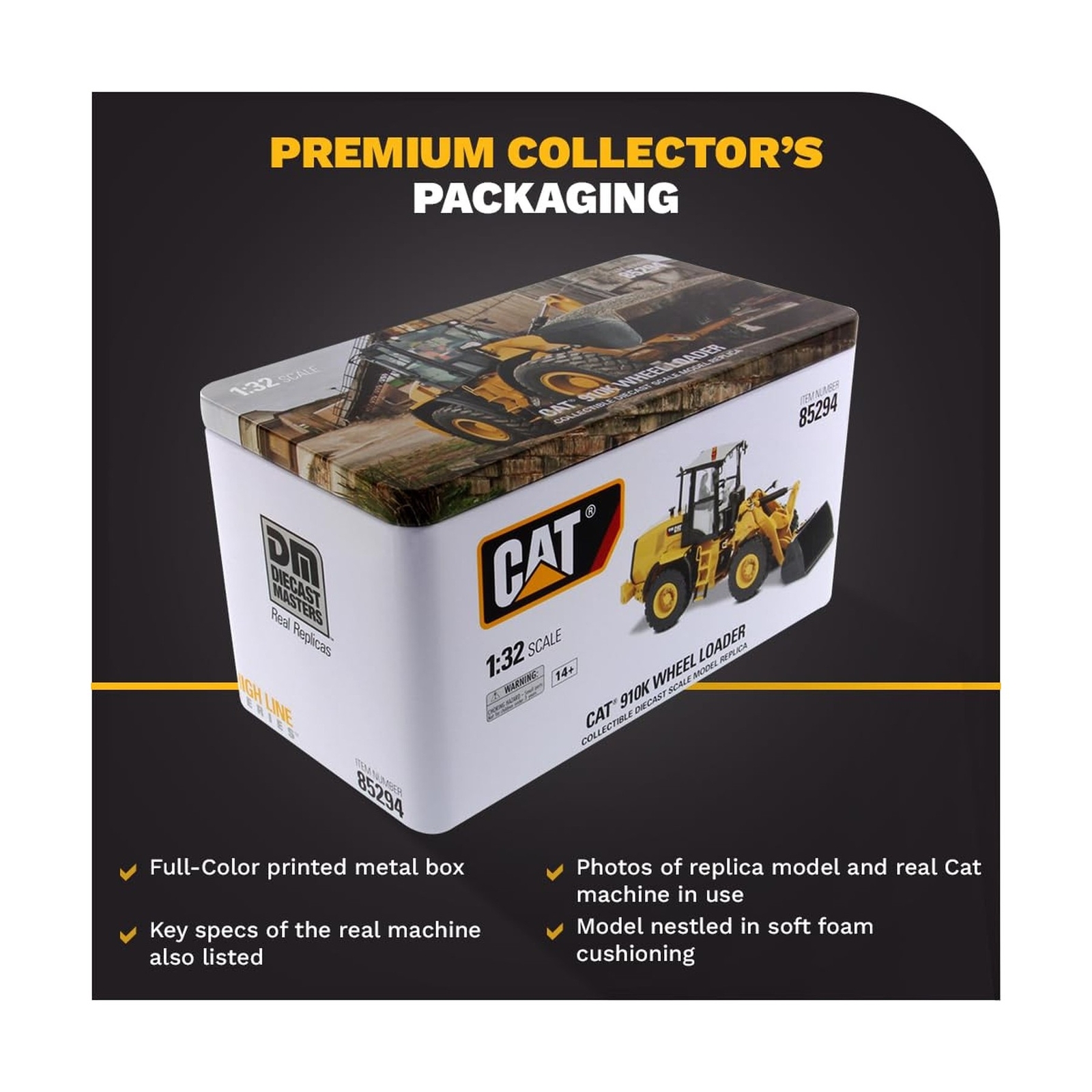 Diecast Masters 1:32 Caterpillar 910K Wheel Loader – High Line Series 8529