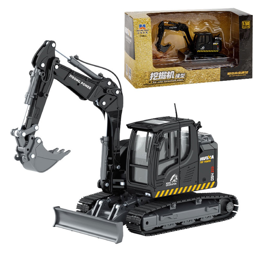 6.7″ Crawler Excavator Toy Construction Equipment Diecast Toy Vehicle Black