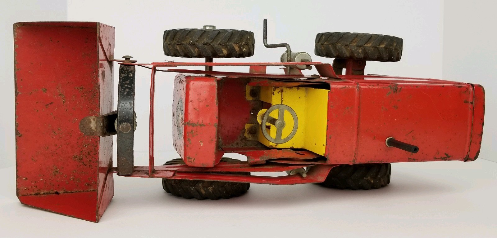 Vintage Nylint Red Pressed Steel Hough Payloader Front End Loader Tractor Toy