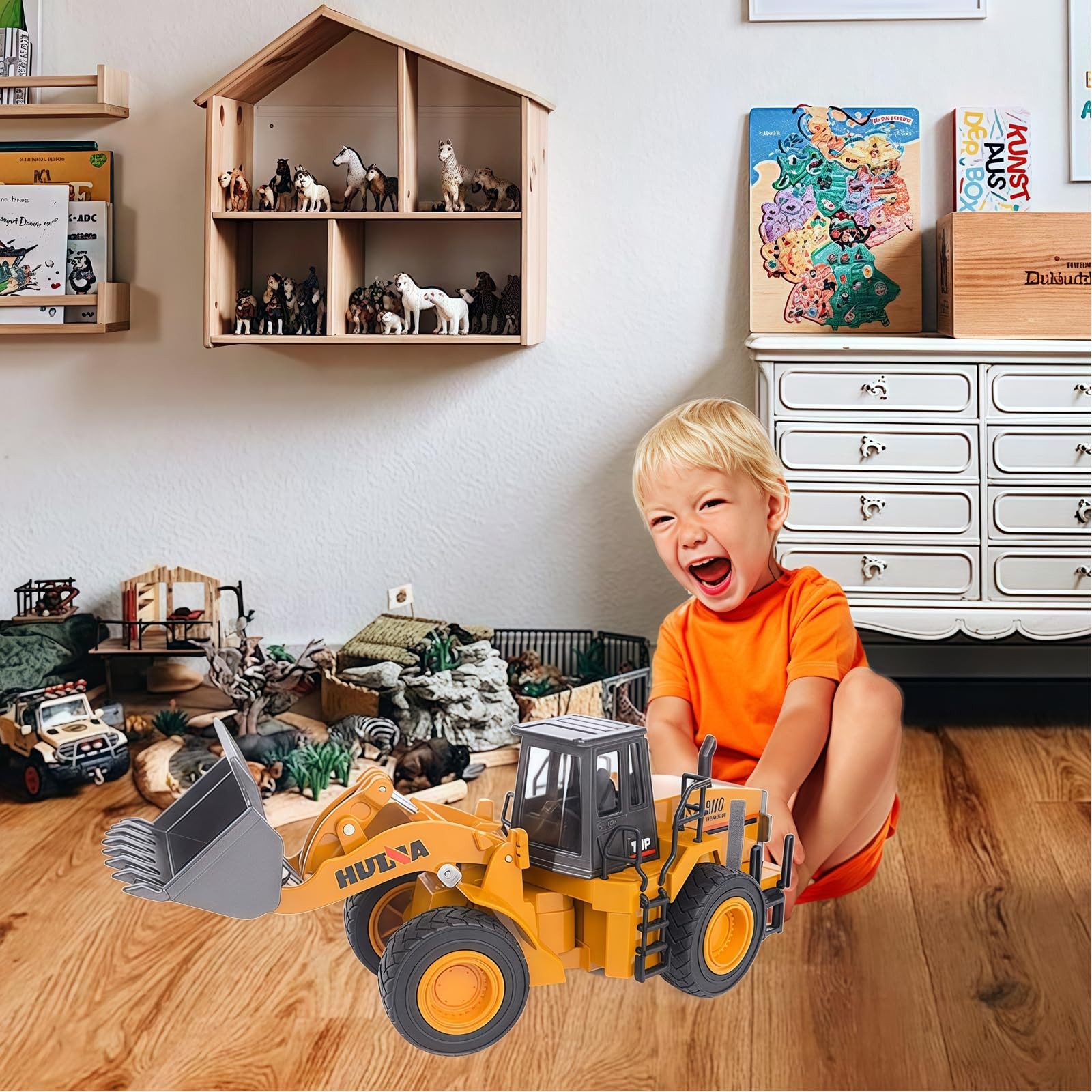 Qcar 1/40 Large Wheeled Loader Heavy Duty Construction Metal Bulldozer, Loder…