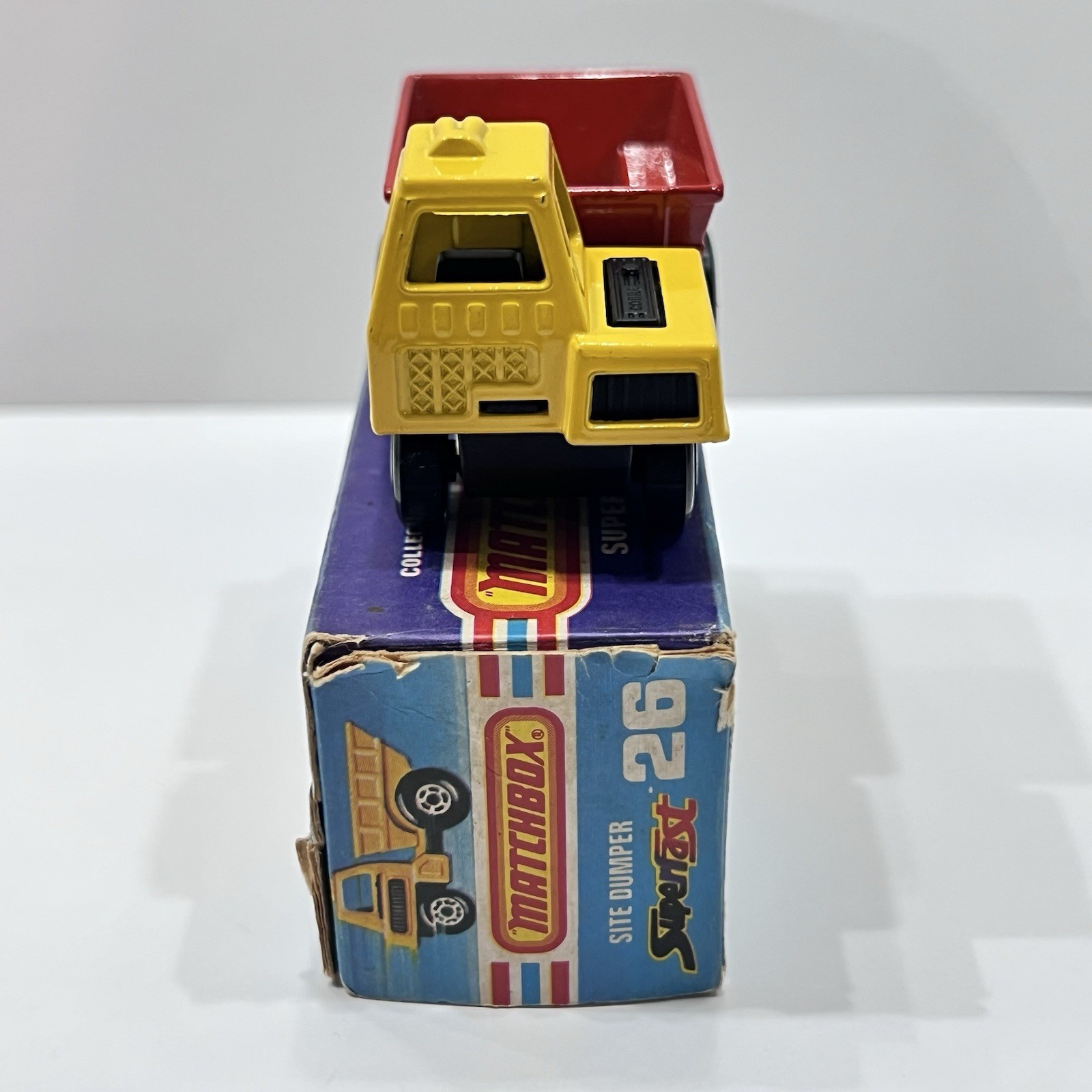 MATCHBOX Lesney SUPERFAST #26 SITE DUMPER Yellow Red Original Box
