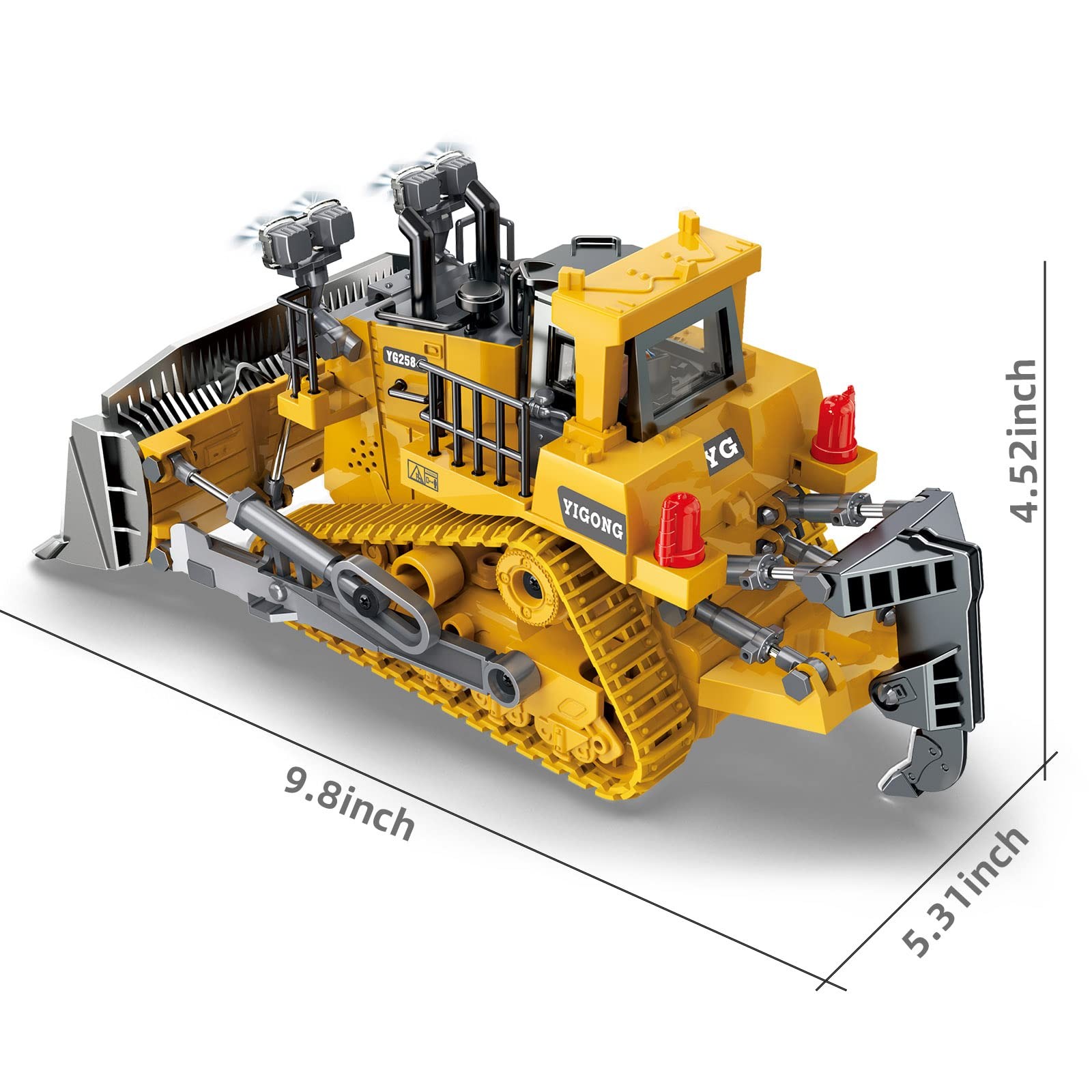 Rc Bulldozer Toys for Boys,Construction Remote Control Bulldozer with Metal b…